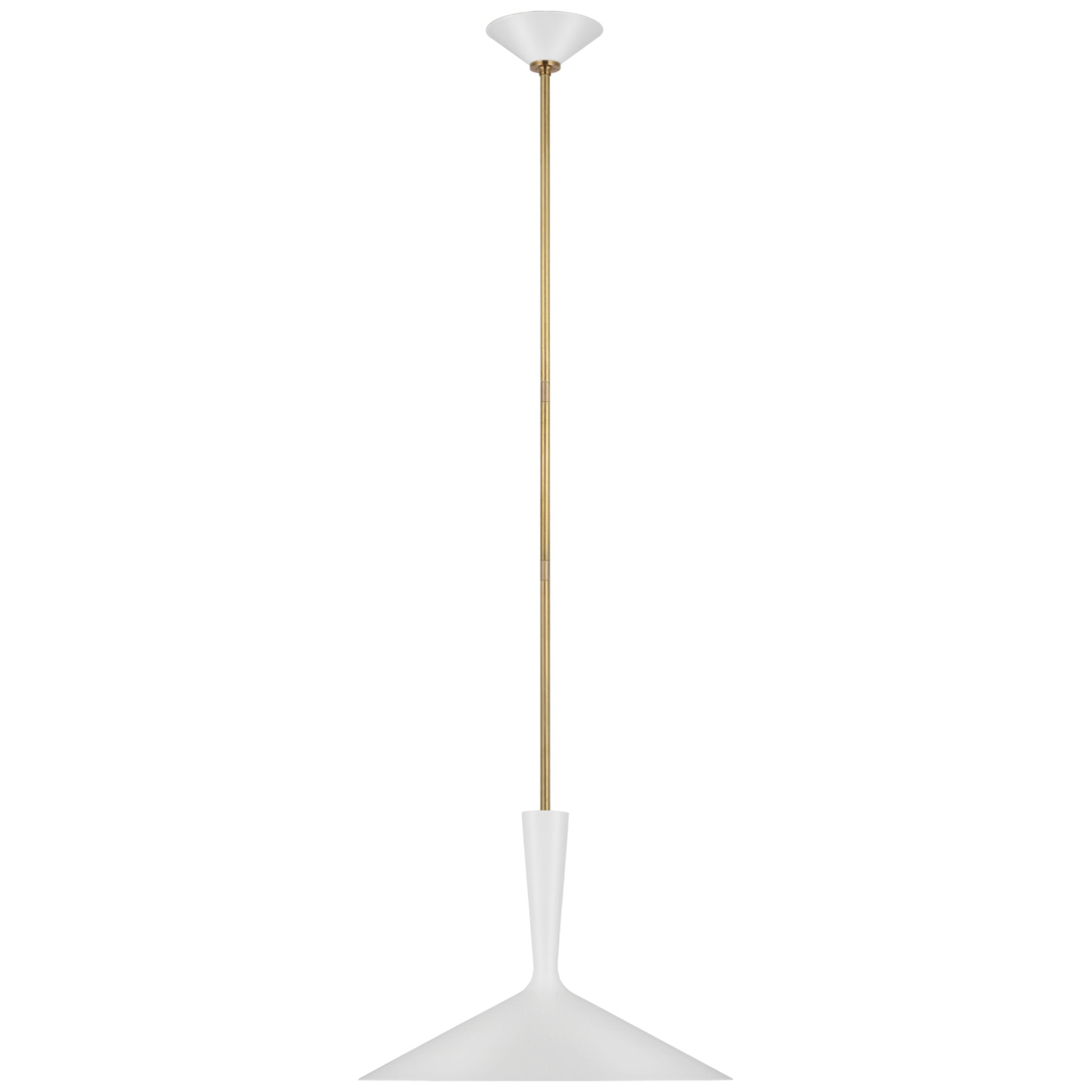AERIN Rosetta Large Pendant in Matte White and Hand-Rubbed Antique Brass Ceiling Light W18"