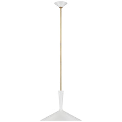 AERIN Rosetta Large Pendant in Matte White and Hand-Rubbed Antique Brass