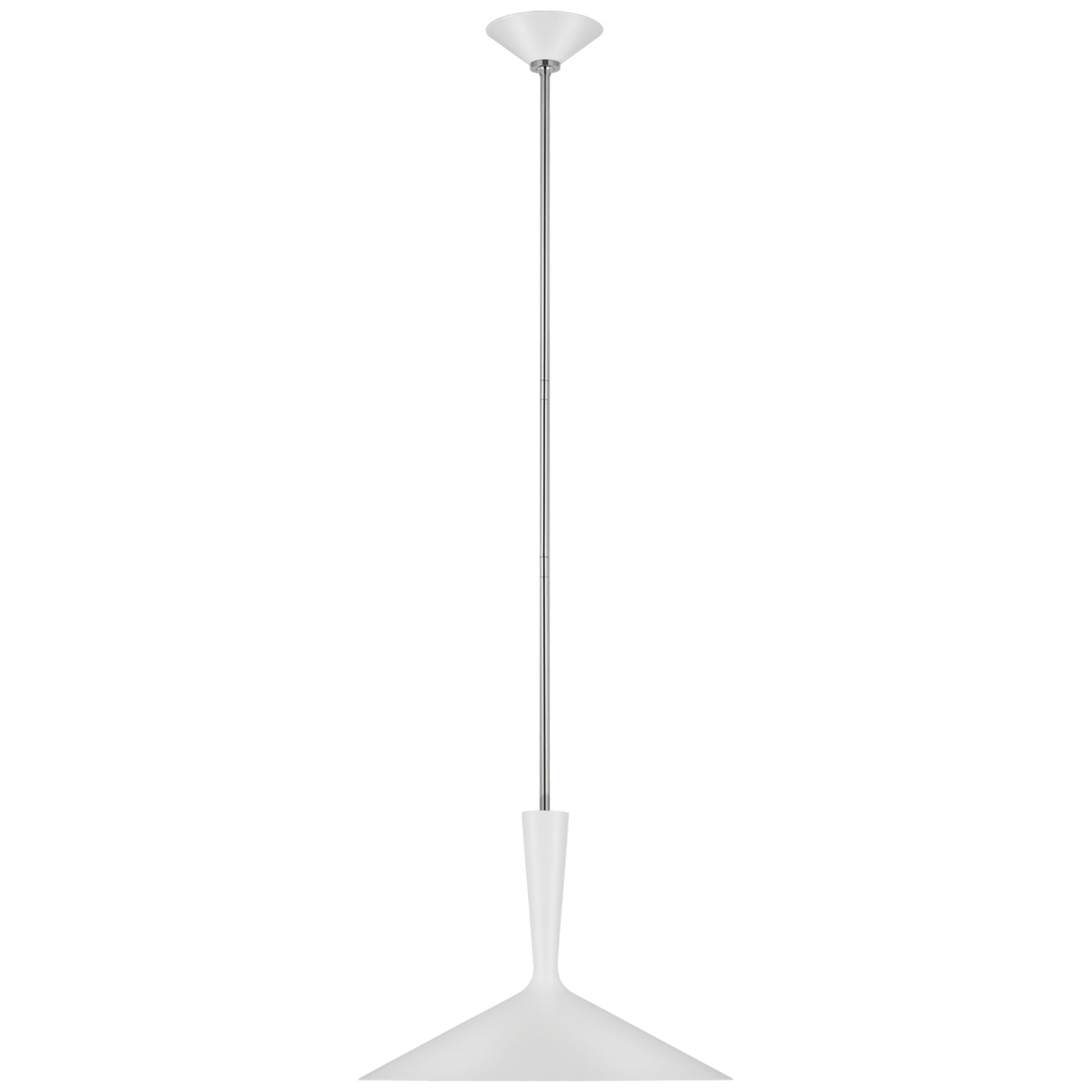AERIN Rosetta Large Pendant in Matte White and Polished Nickel Ceiling Light W18"