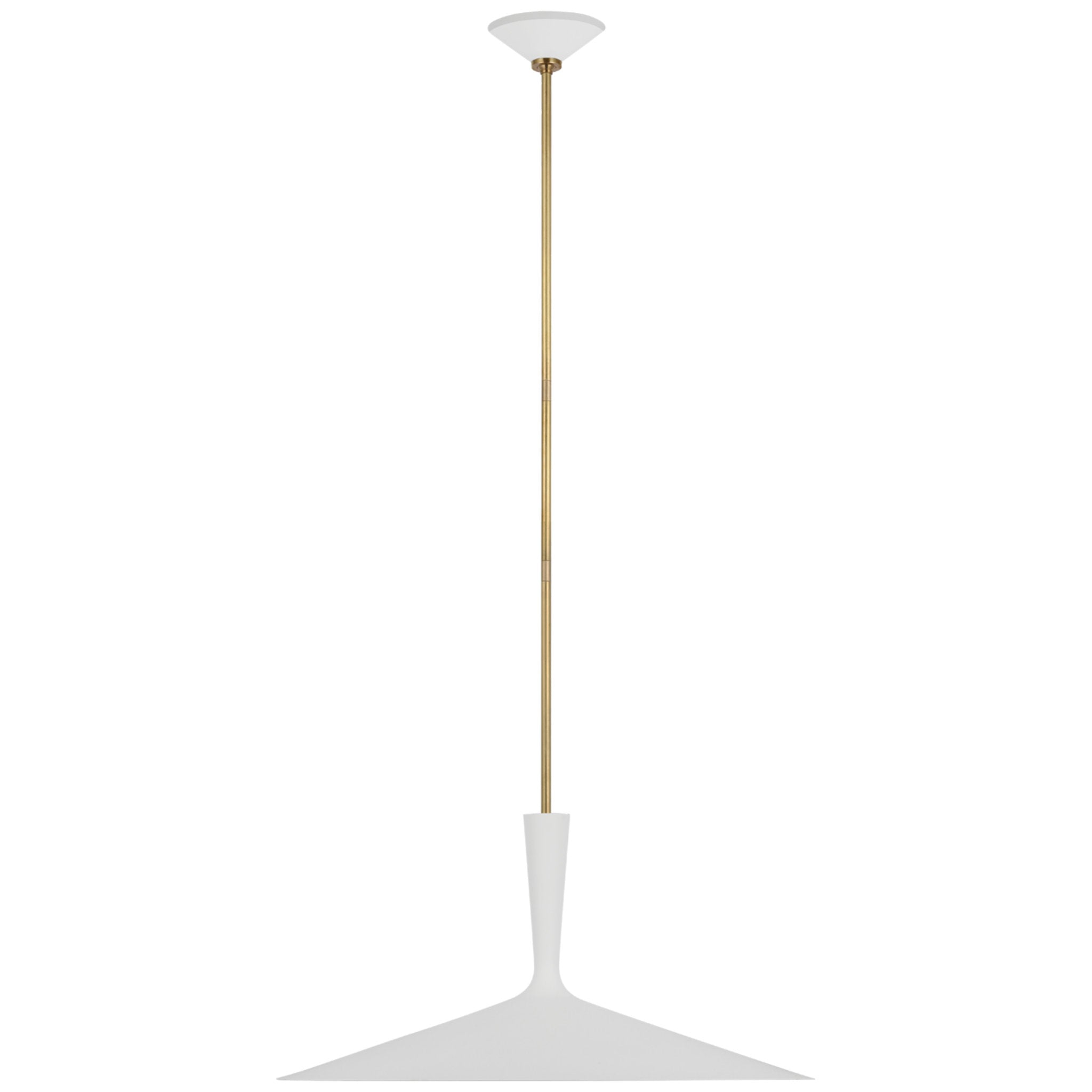 AERIN Rosetta XL Pendant in Matte White and Hand-Rubbed Antique Brass