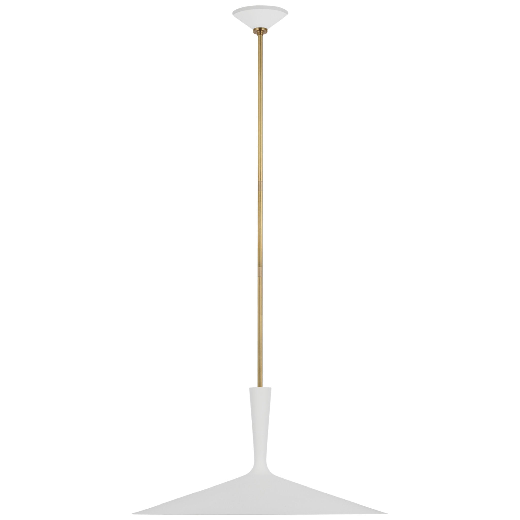 AERIN Rosetta XL Pendant in Matte White and Hand-Rubbed Antique Brass Ceiling Light W26"
