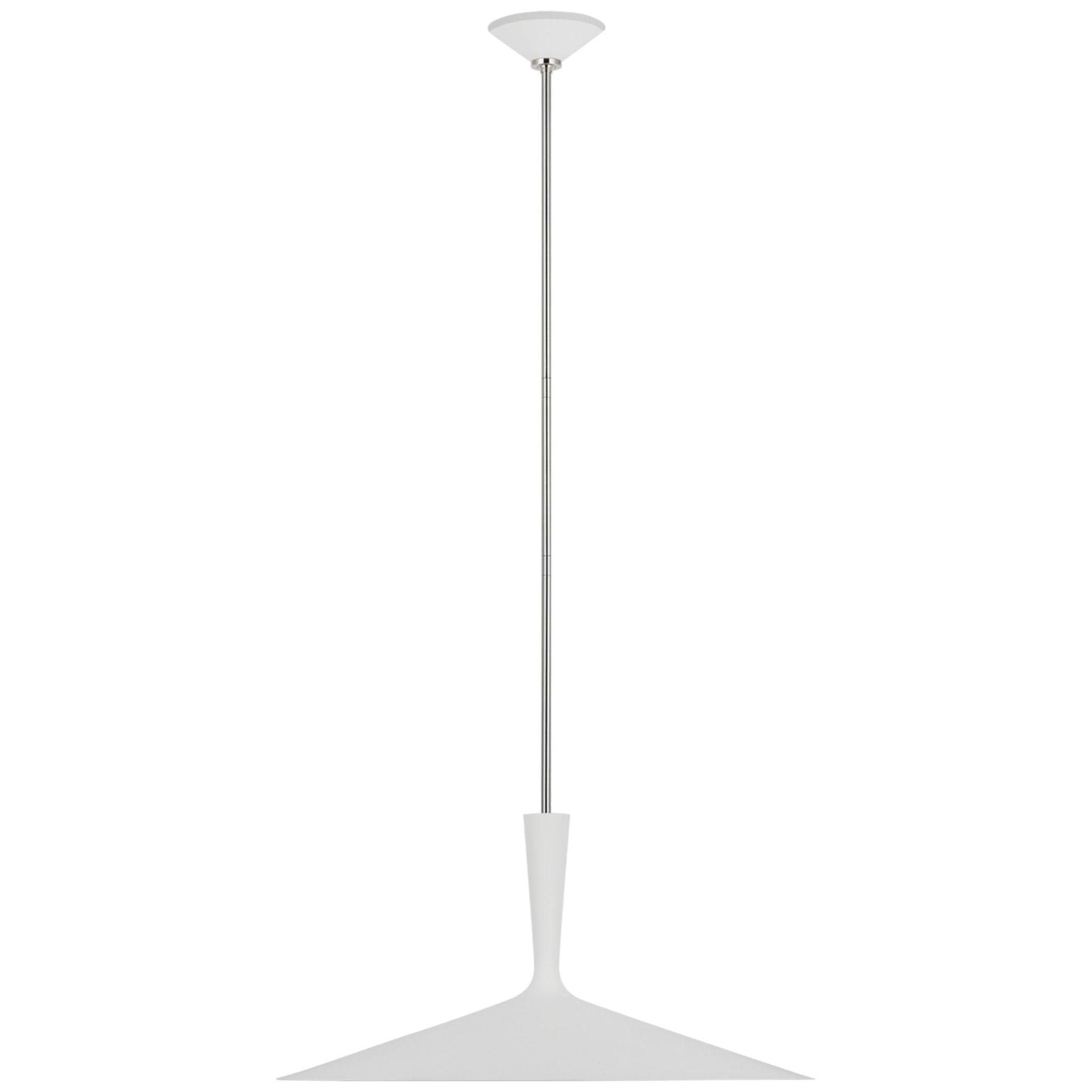 AERIN Rosetta XL Pendant in Matte White and Polished Nickel
