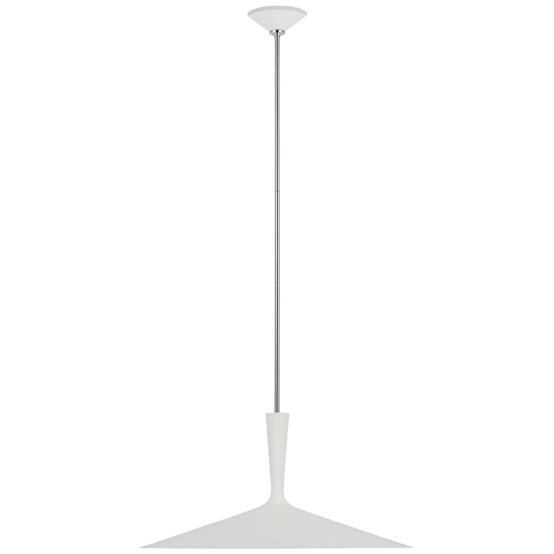 AERIN Rosetta XL Pendant in Matte White and Polished Nickel