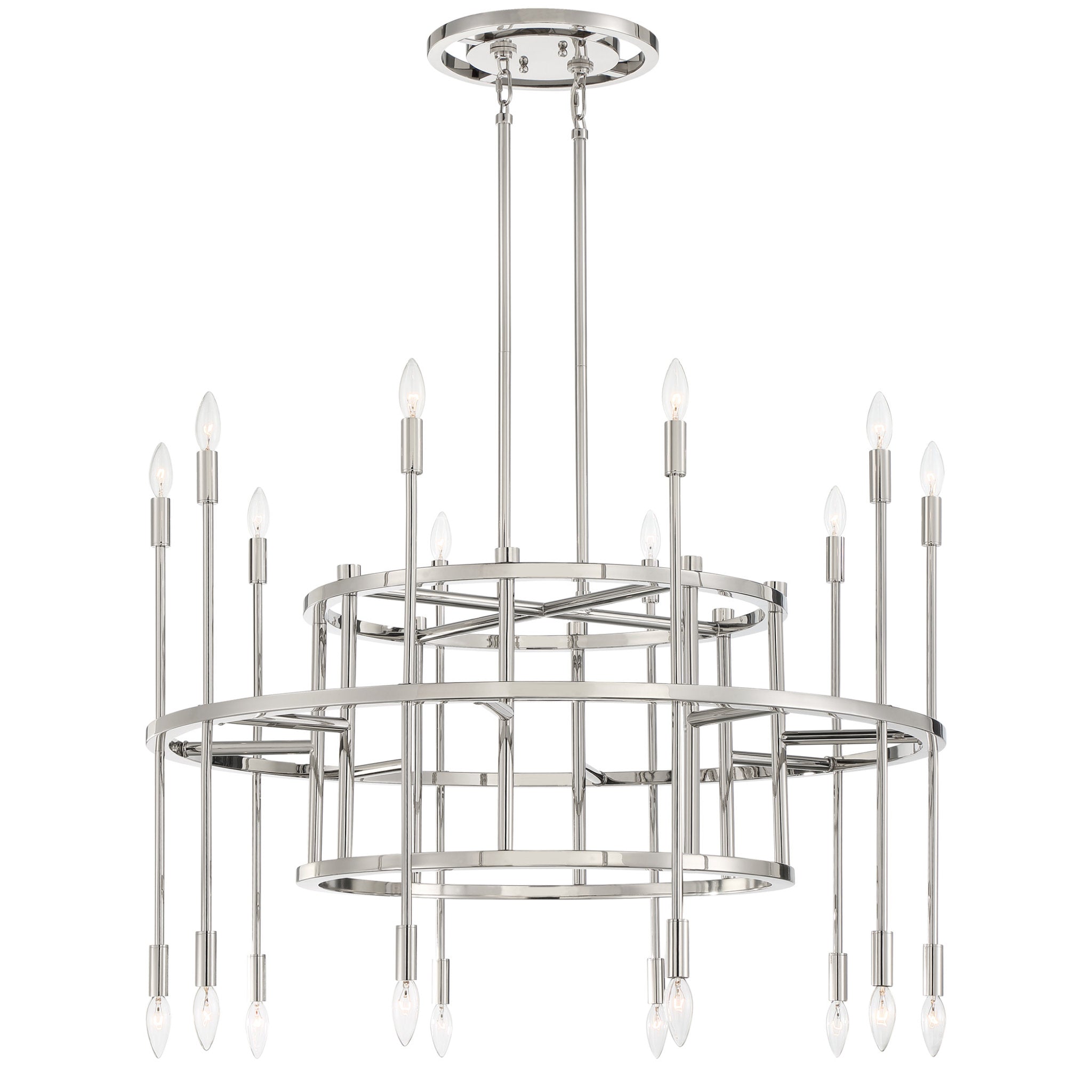 Aries 40'' Polished Nickel Chandelier Silver 40"W x 25"H x 40"D