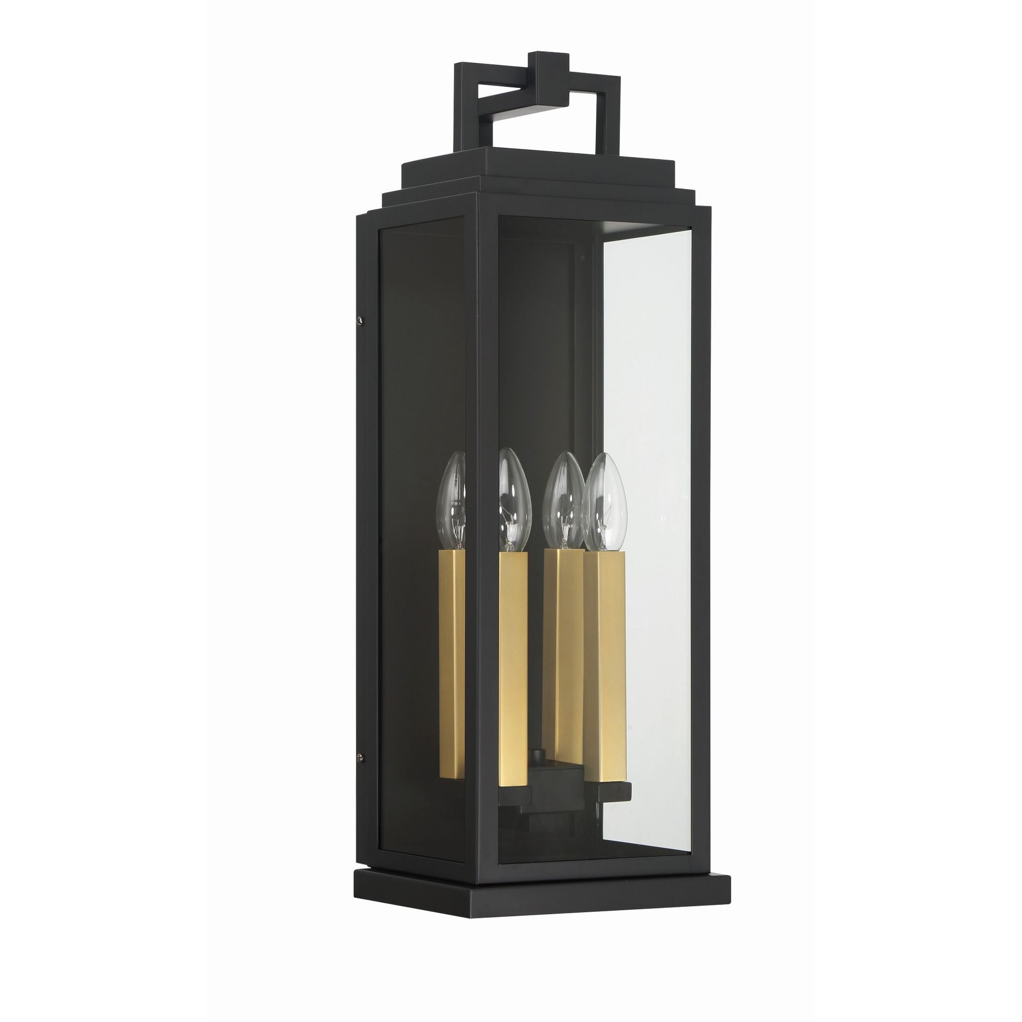 Aspen 4 Light Matte Black Outdoor Sconce 7.75"W x 22.5"H x 7.25"D