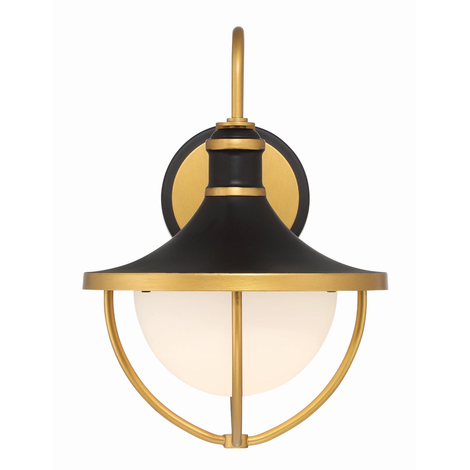 Atlas 9.75'' Matte Black + Textured Gold Outdoor Sconce Black 9.75"W x 13.5"H x 11"D