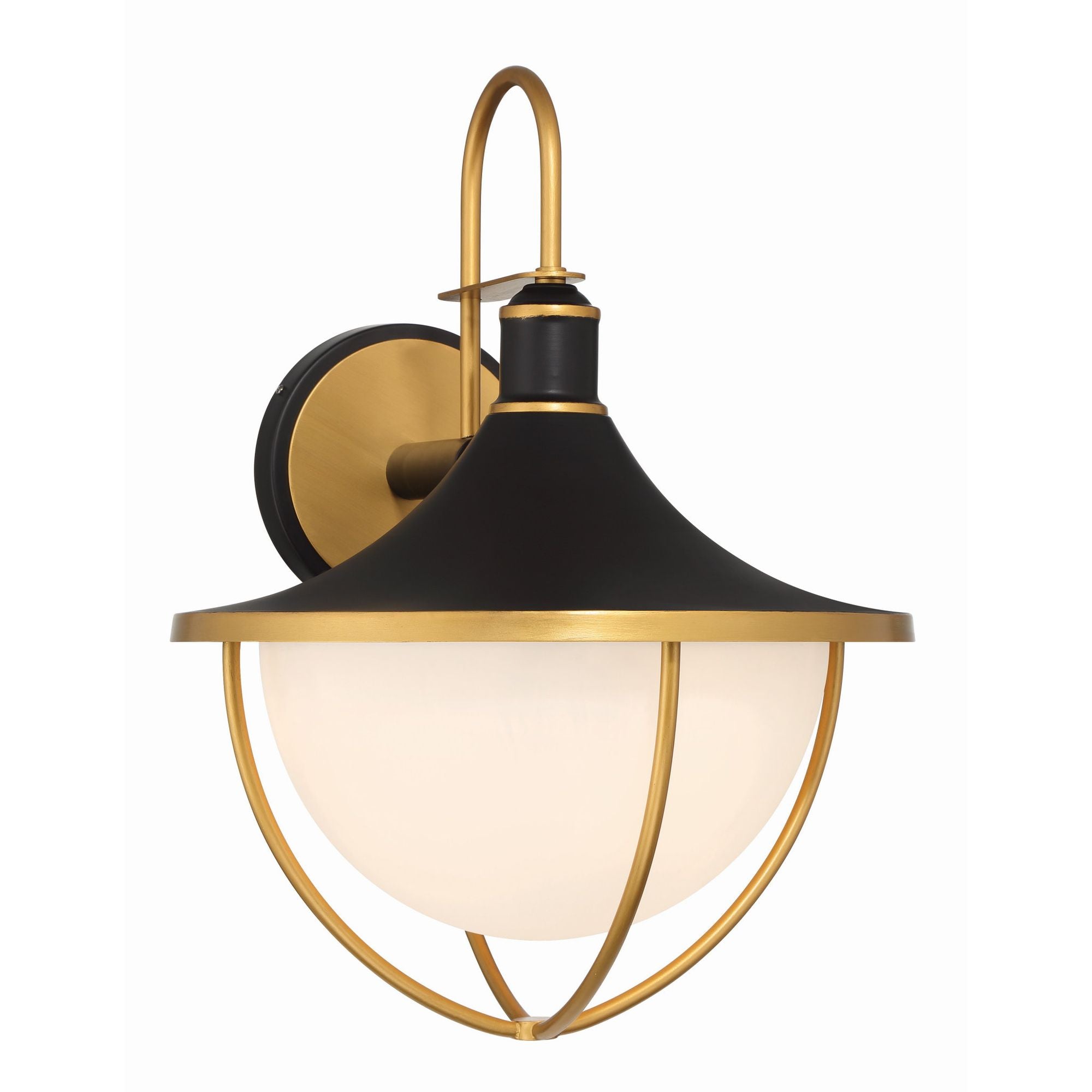 Atlas 16.5'' Matte Black + Textured Gold Outdoor Sconce Black 16.5"W x 22"H x 18.25"D