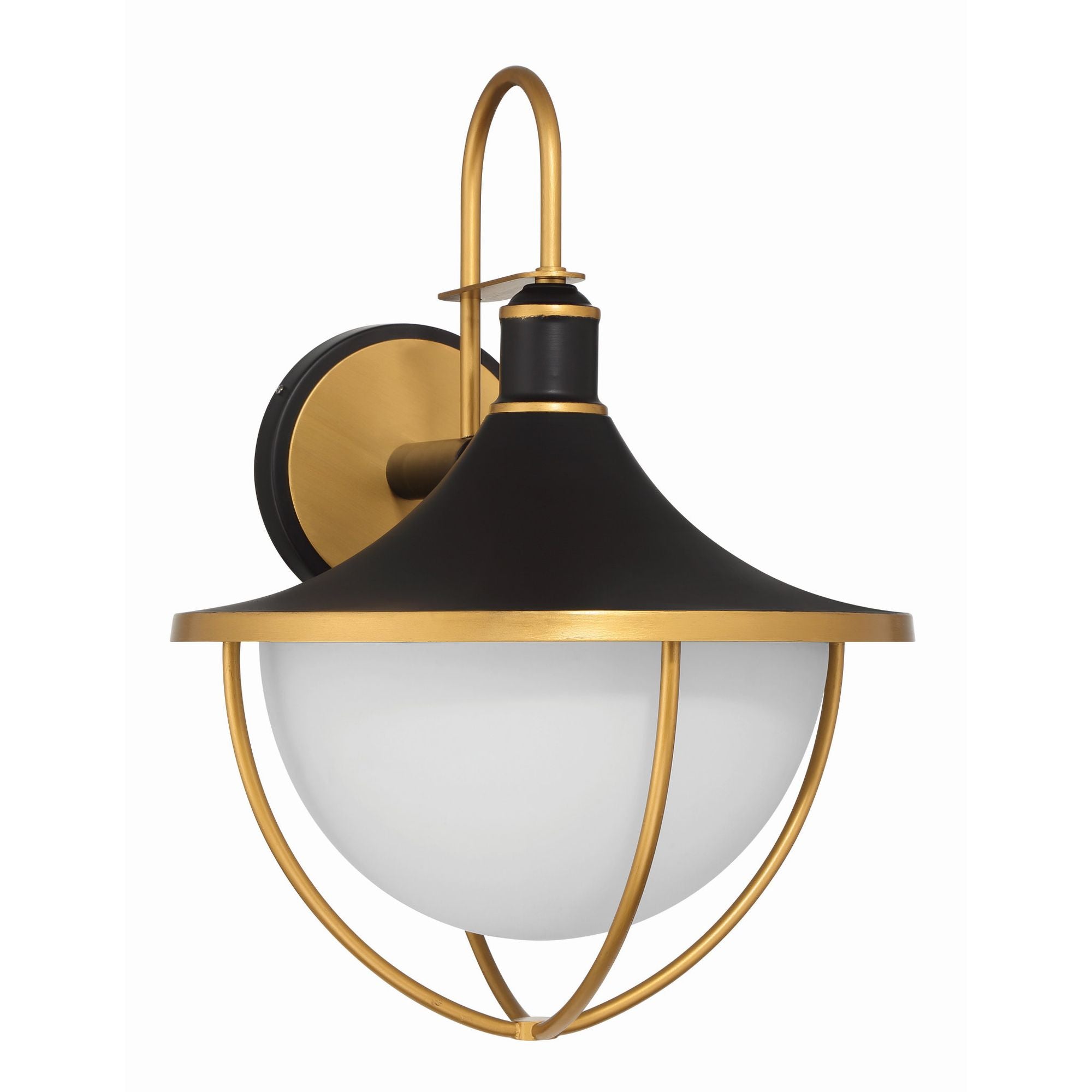 Atlas 16.5'' Matte Black + Textured Gold Outdoor Sconce Black 16.5"W x 22"H x 18.25"D
