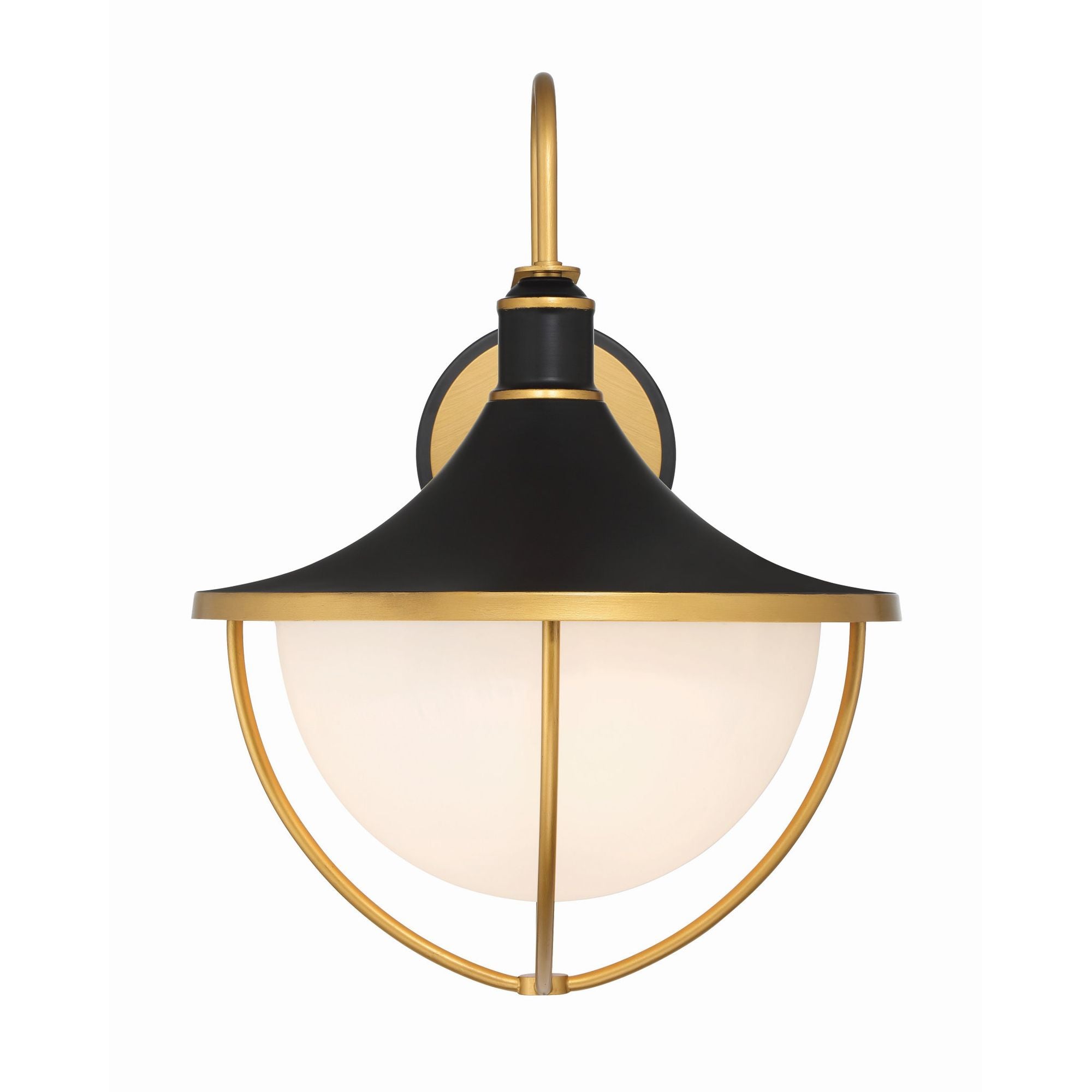 Atlas 16.5'' Matte Black + Textured Gold Outdoor Sconce Black 16.5"W x 22"H x 18.25"D
