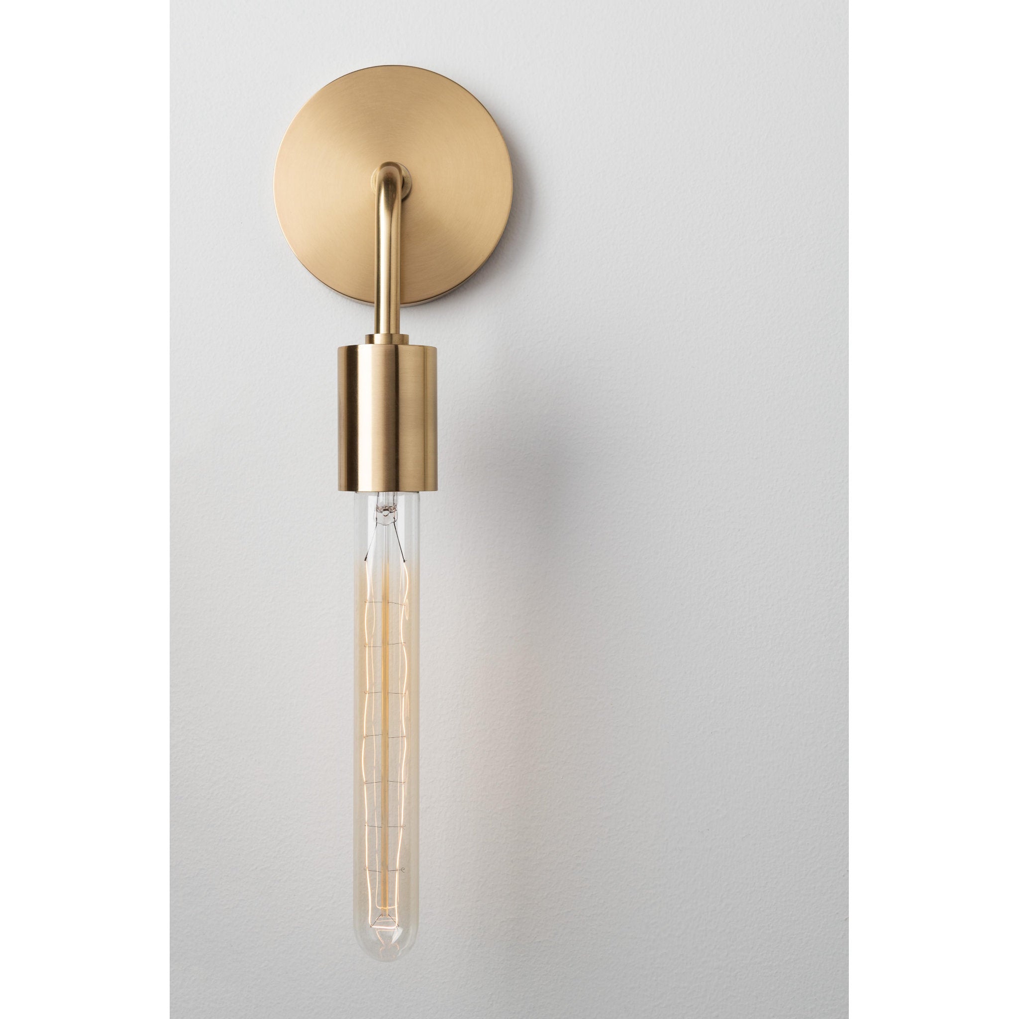 Ava 1-Light Wall Sconce in  Aged Brass 4.75L x 4.75W x 16.75H