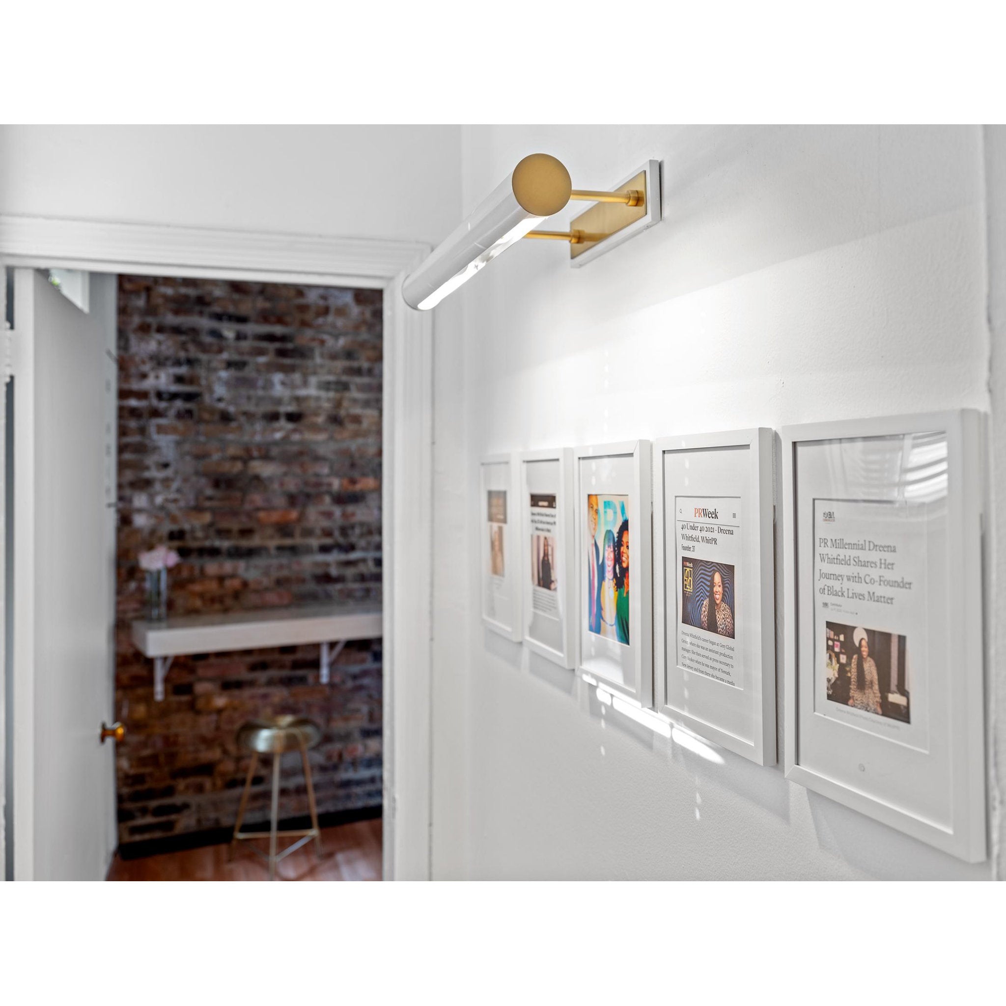 Holly 3-Light Picture Light in  Aged Brass/Soft Off White 5.5L x 24.25W x 4.75H