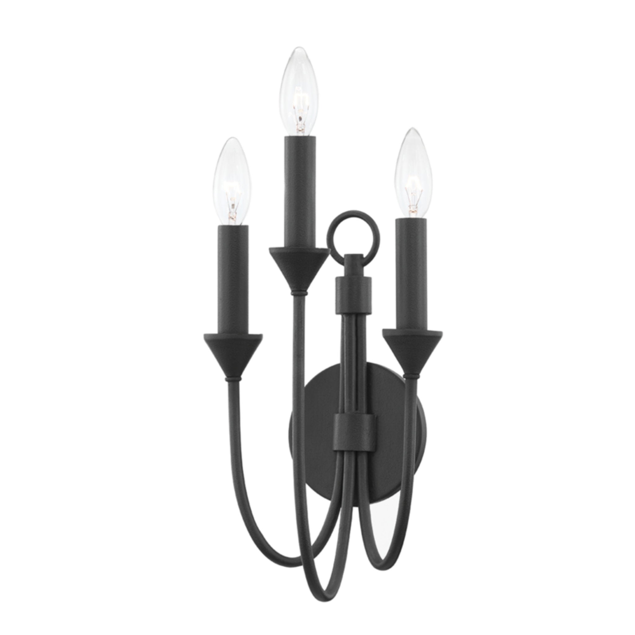 Cate Wall Sconce 3-Light LED in  Forged Iron 7.75L x 7.75W x 17.5H
