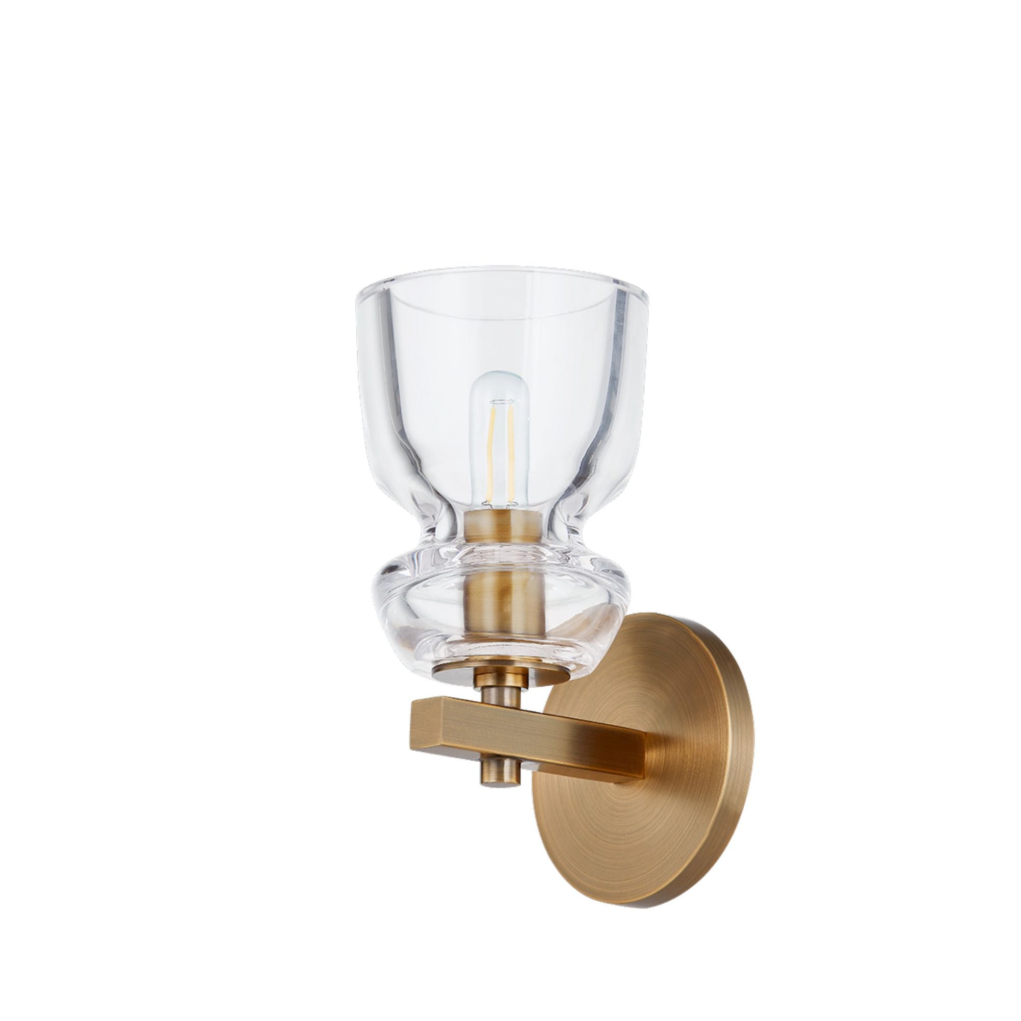 Trey Wall Sconce 1-Light LED in  Patina Brass 4.75L x 4.75W x 9.25H