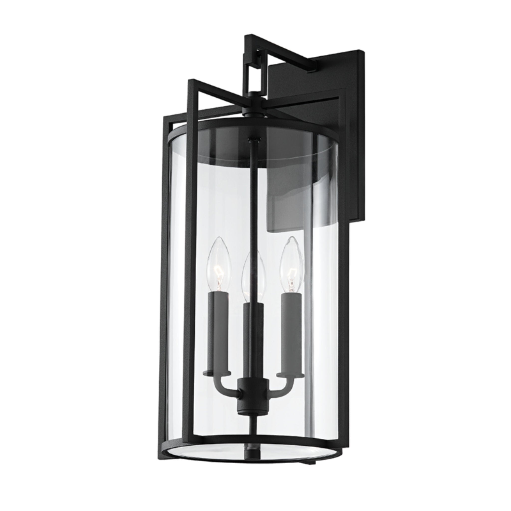 Percy Wall Sconce 3-Light Outdoor LED in  Textured Black 11L x 11W x 21.5H
