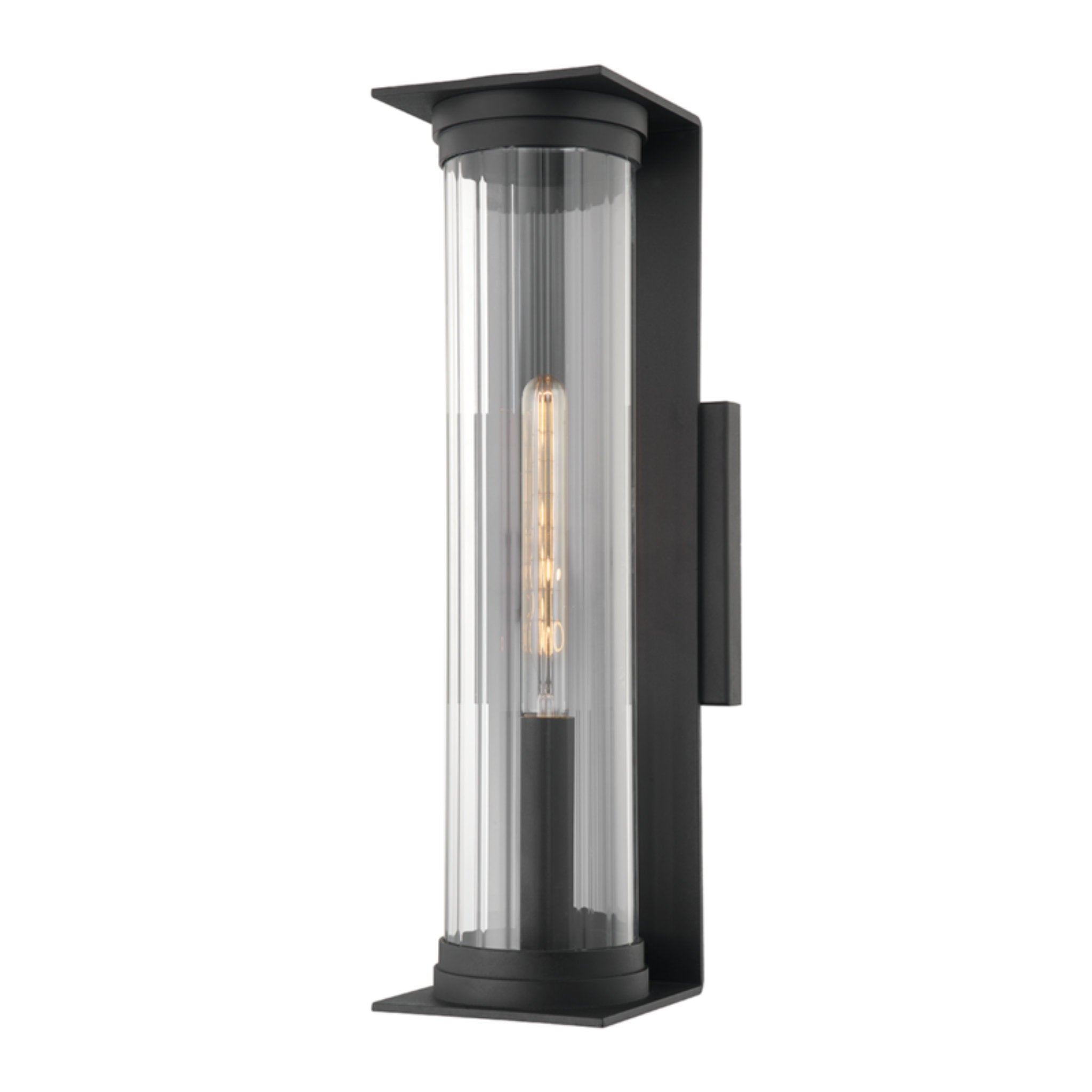Presley Wall Sconce 1-Light Outdoor LED in  Textured Black 7.5L x 7.5W x 22H