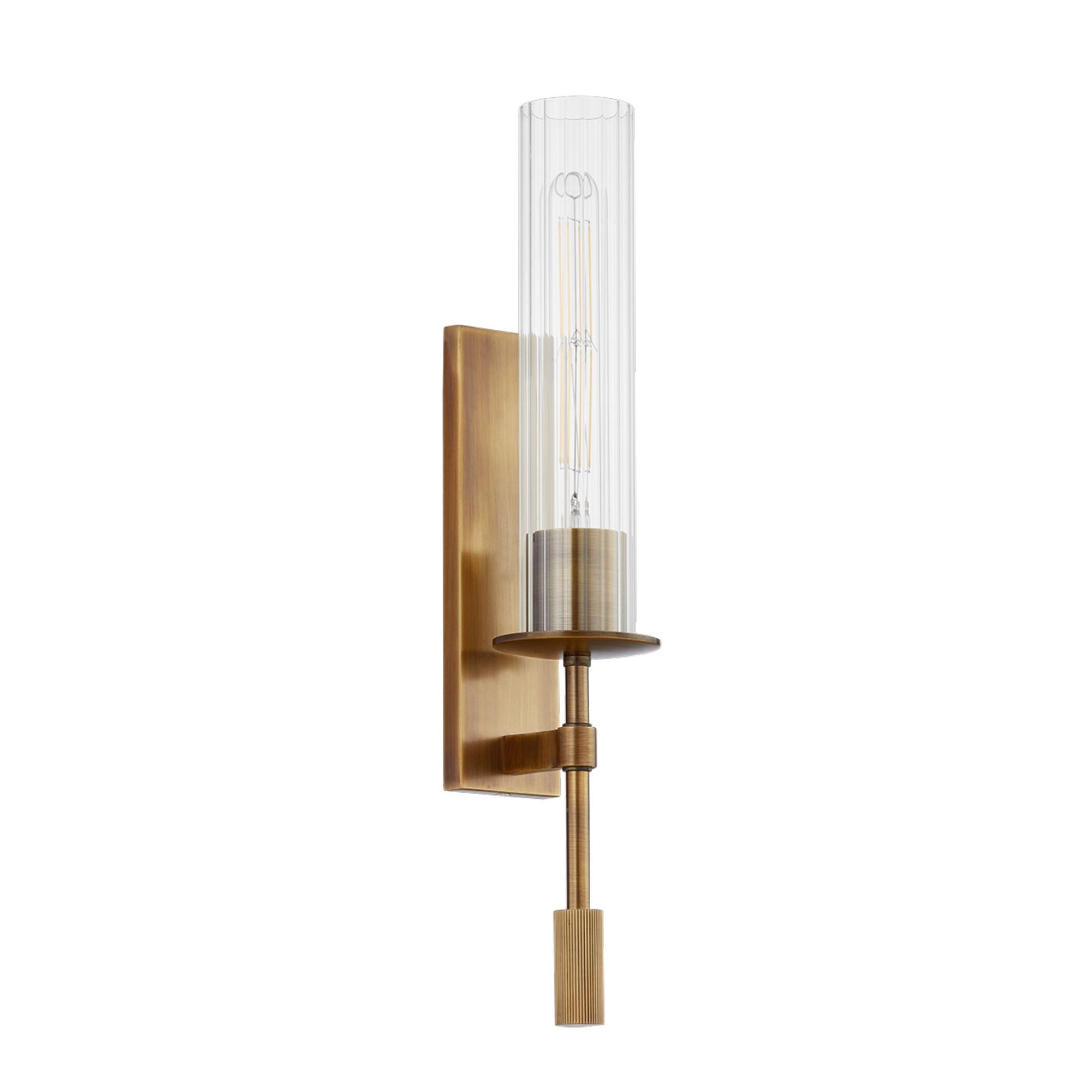 Elton 1-Light Wall Sconce in Patina Brass 2.75W x 18.5H