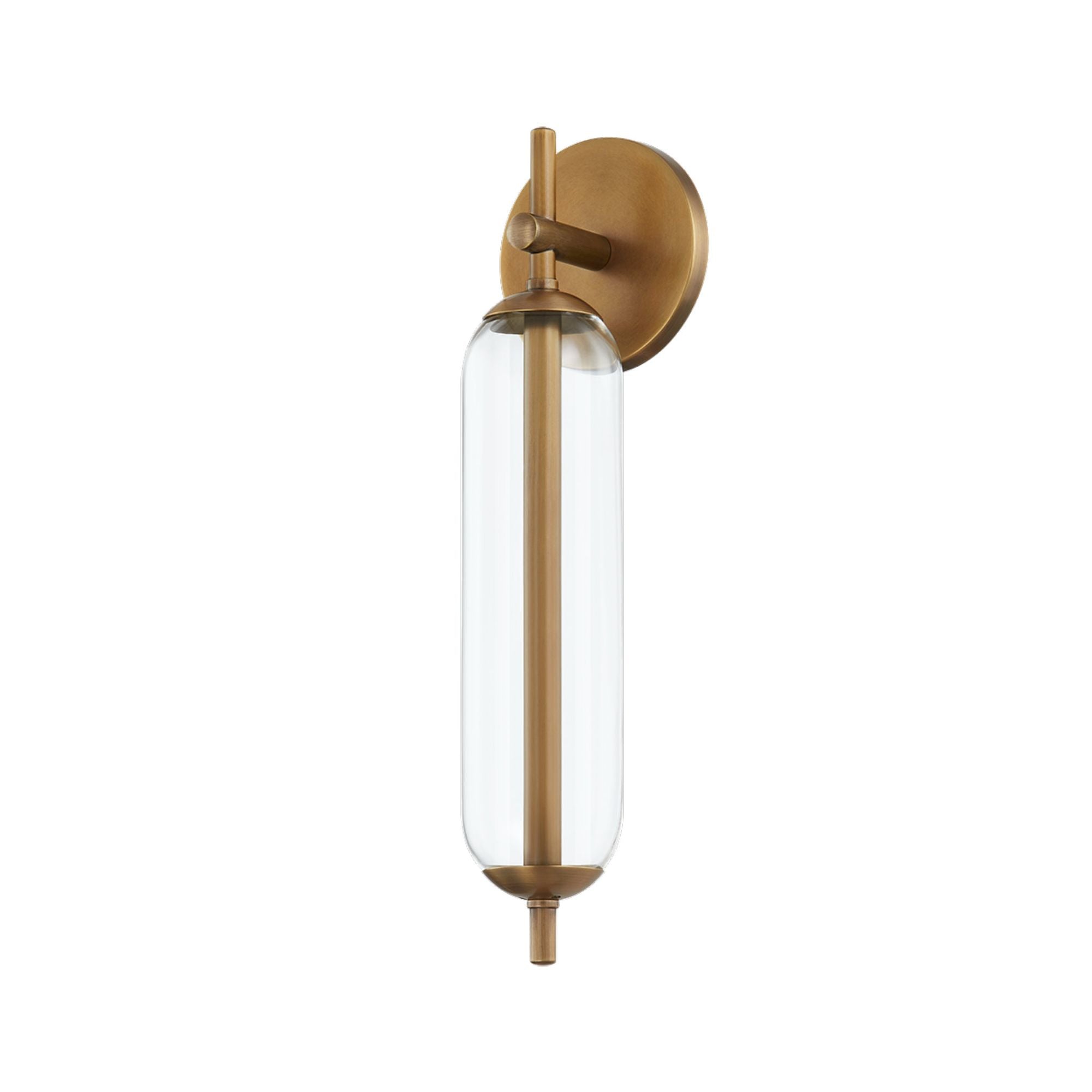 Blaze Exterior Wall Sconce 1-Light Outdoor LED in  Patina Brass 4.5L x 4.5W x 16.5H