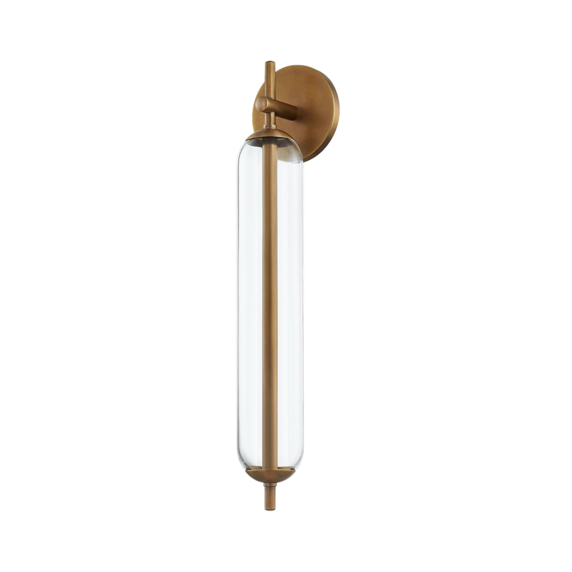 Blaze Exterior Wall Sconce 1-Light Outdoor LED in  Patina Brass 4.5L x 4.5W x 21.25H