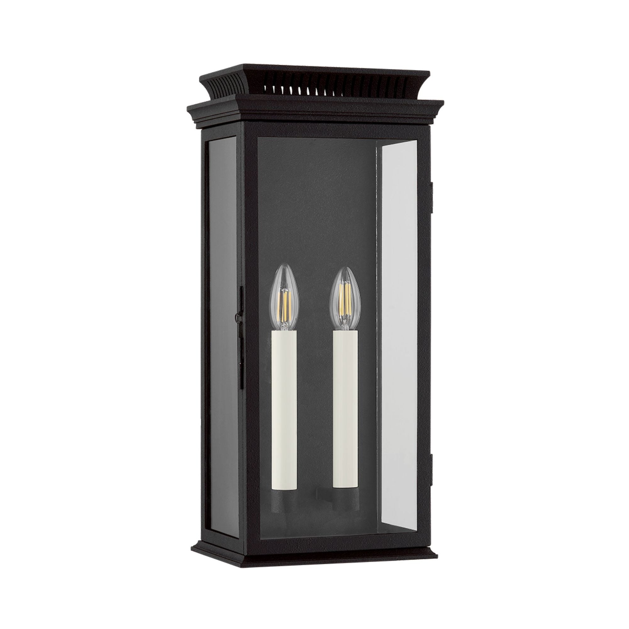 Louie Exterior Wall Sconce 2-Light Outdoor LED in  Forged Iron 9L x 9W x 19.75H