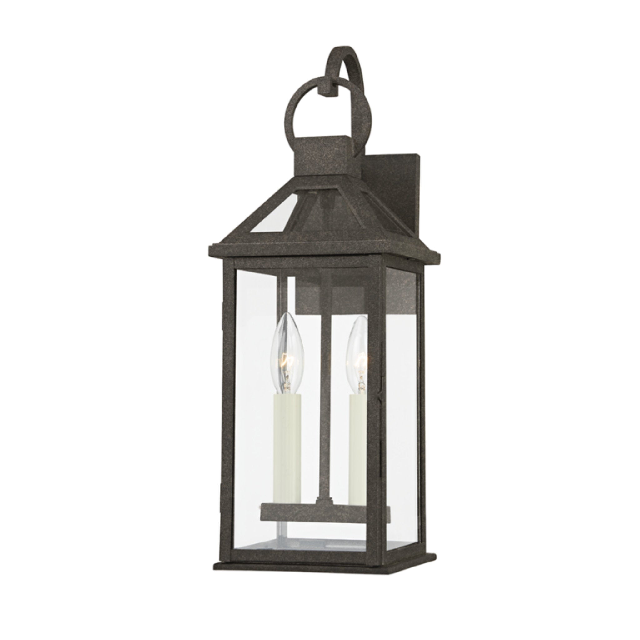 Sanders Wall Sconce 2-Light Outdoor LED in  French Iron 6.75L x 6.75W x 18.75H