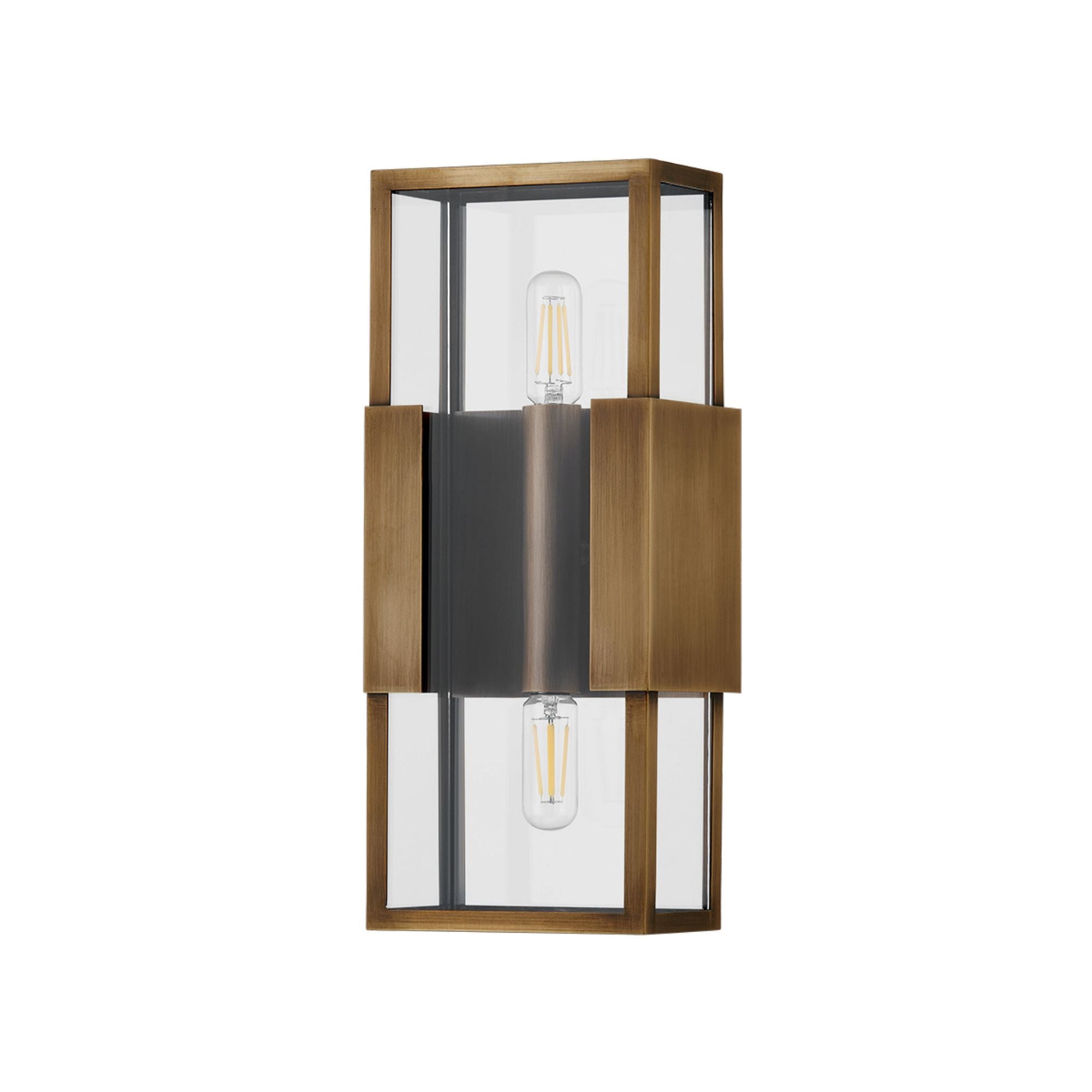 Santa Clara 2-Light Exterior Wall Sconce in Patina Brass 5.5W x 13.25H