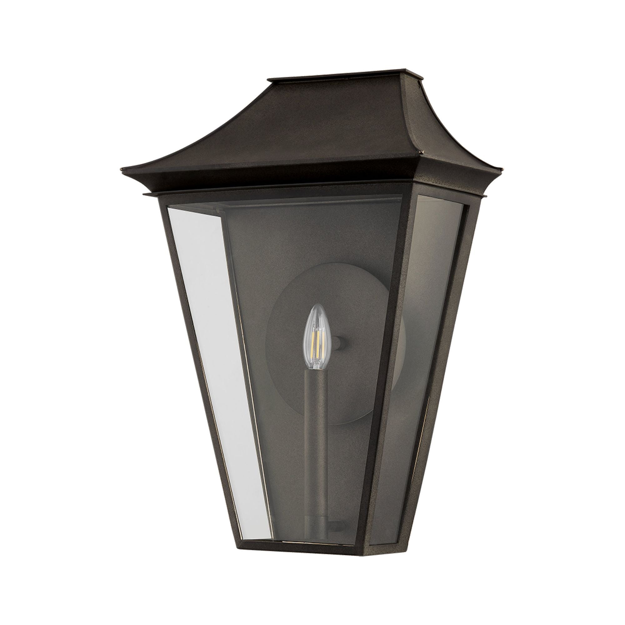 Tehama 1-Light Exterior Wall Sconce in French Iron 15W x 20.5H