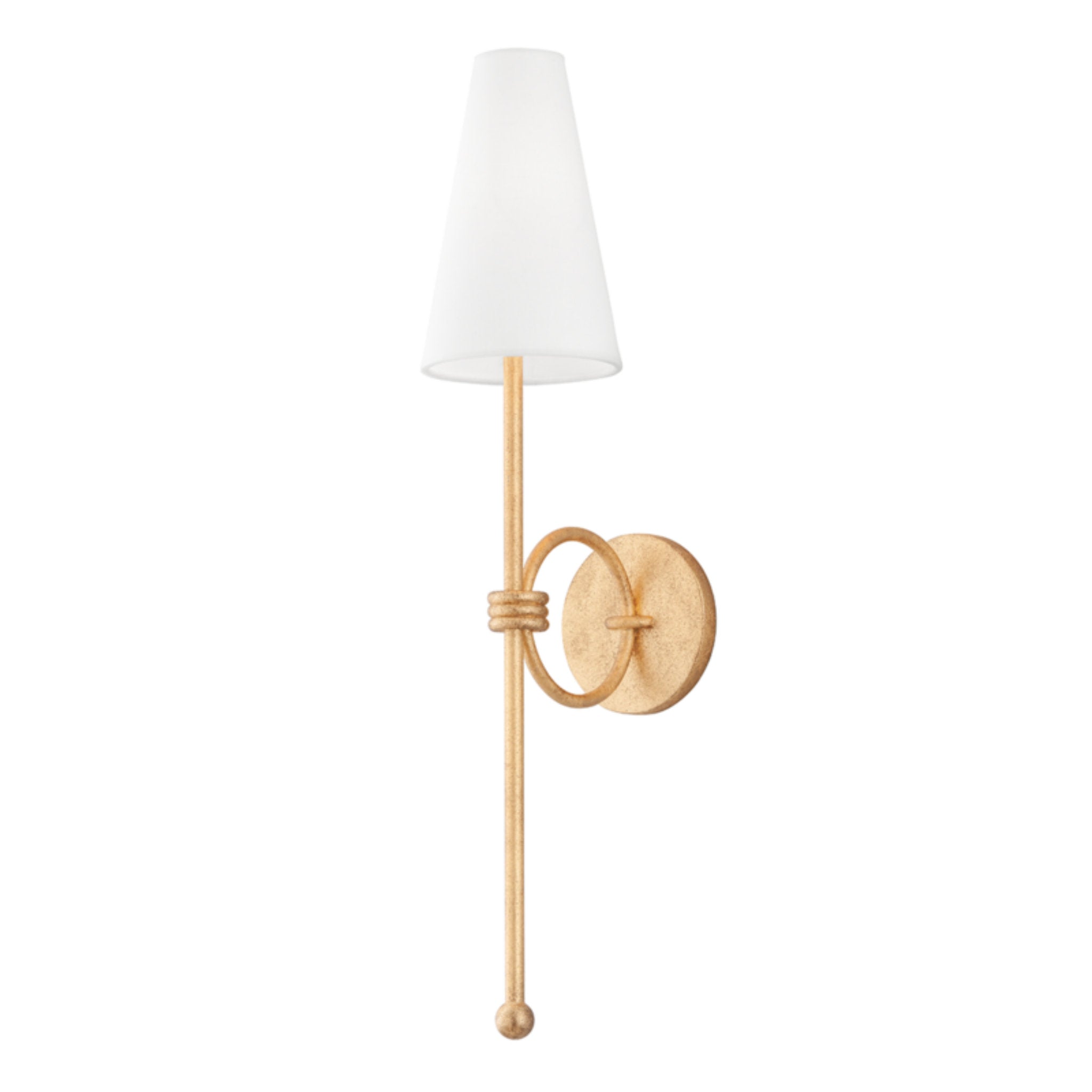 Magnus Wall Sconce 1-Light LED in  Vintage Gold Leaf 5L x 5W x 25.5H