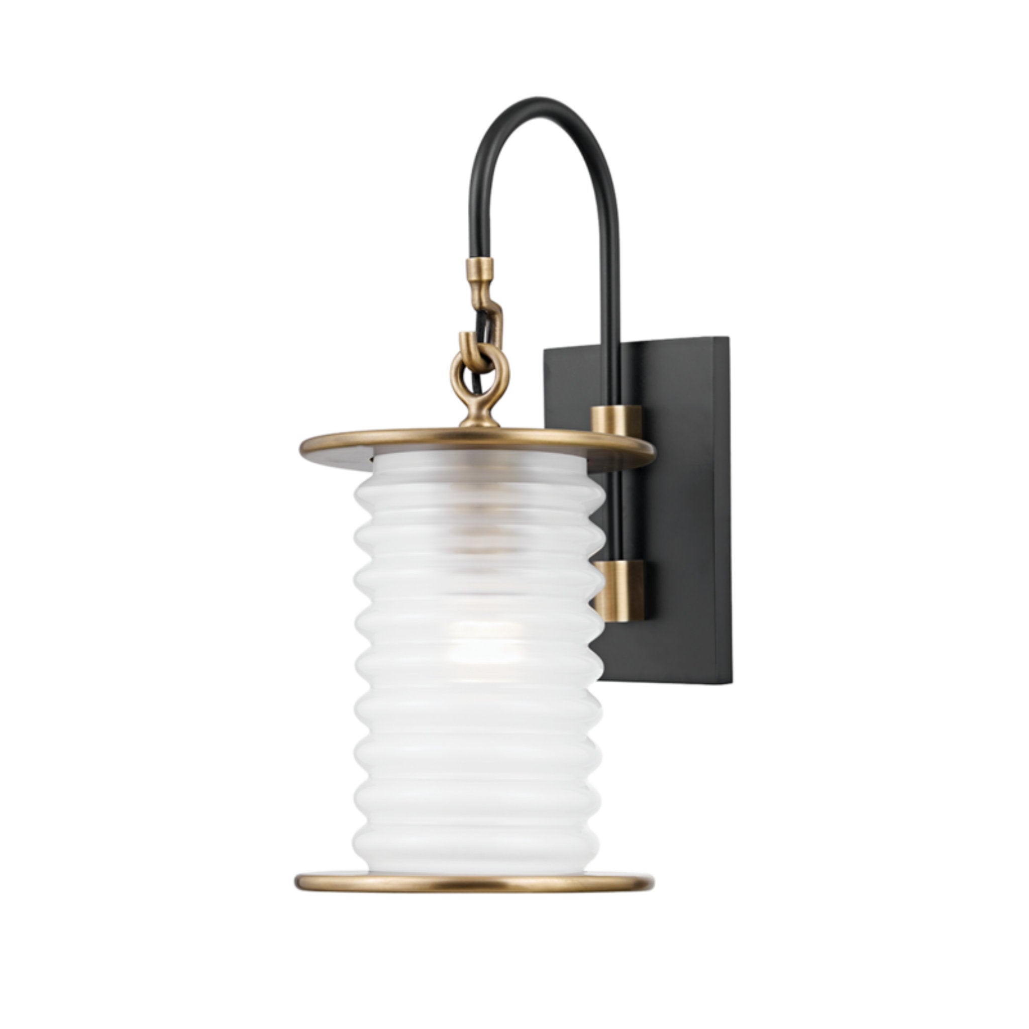 Danvers 1 Light Wall Sconce in Patina Brass/Texture Black