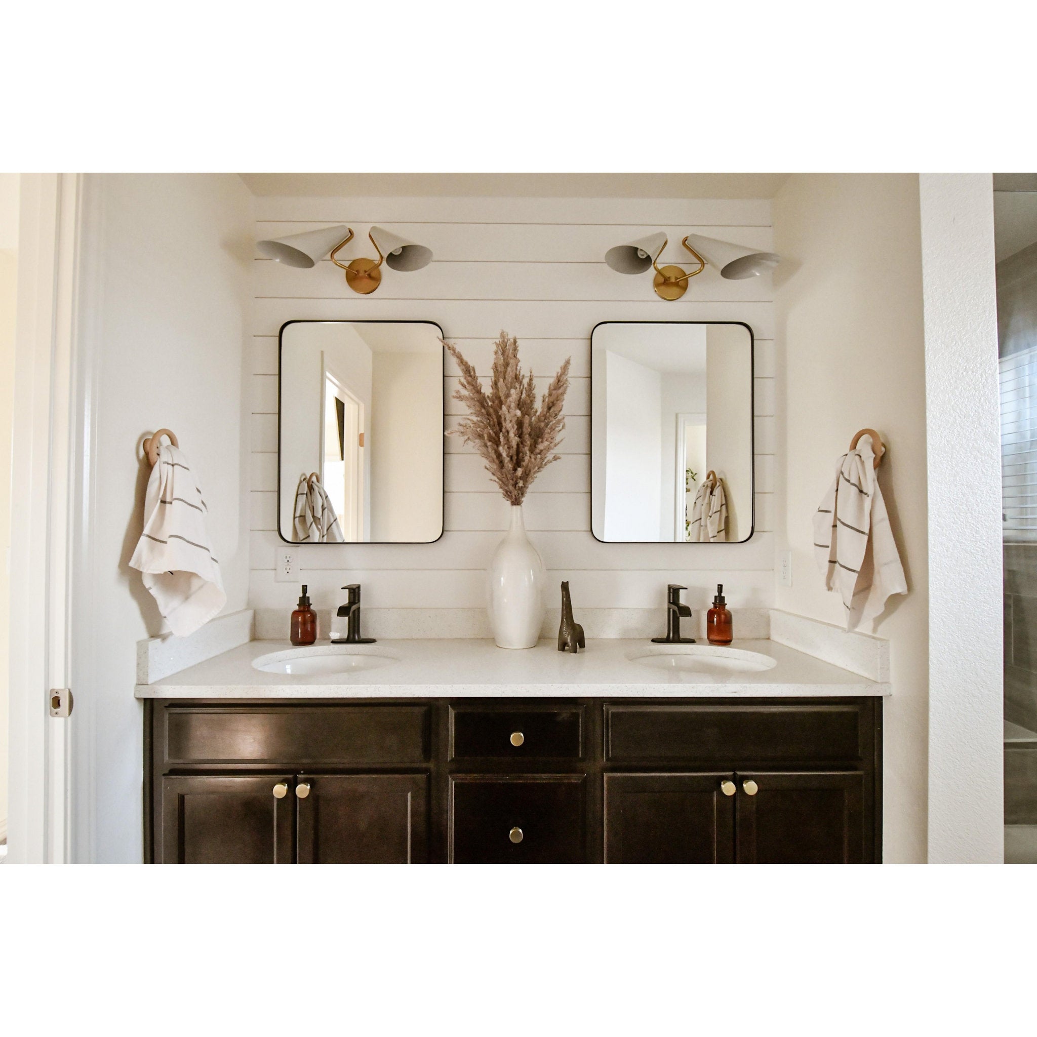 Talia 2-Light Wall Sconce in  Aged Brass/Dove Gray Combo 9.5L x 20.5W x 8H