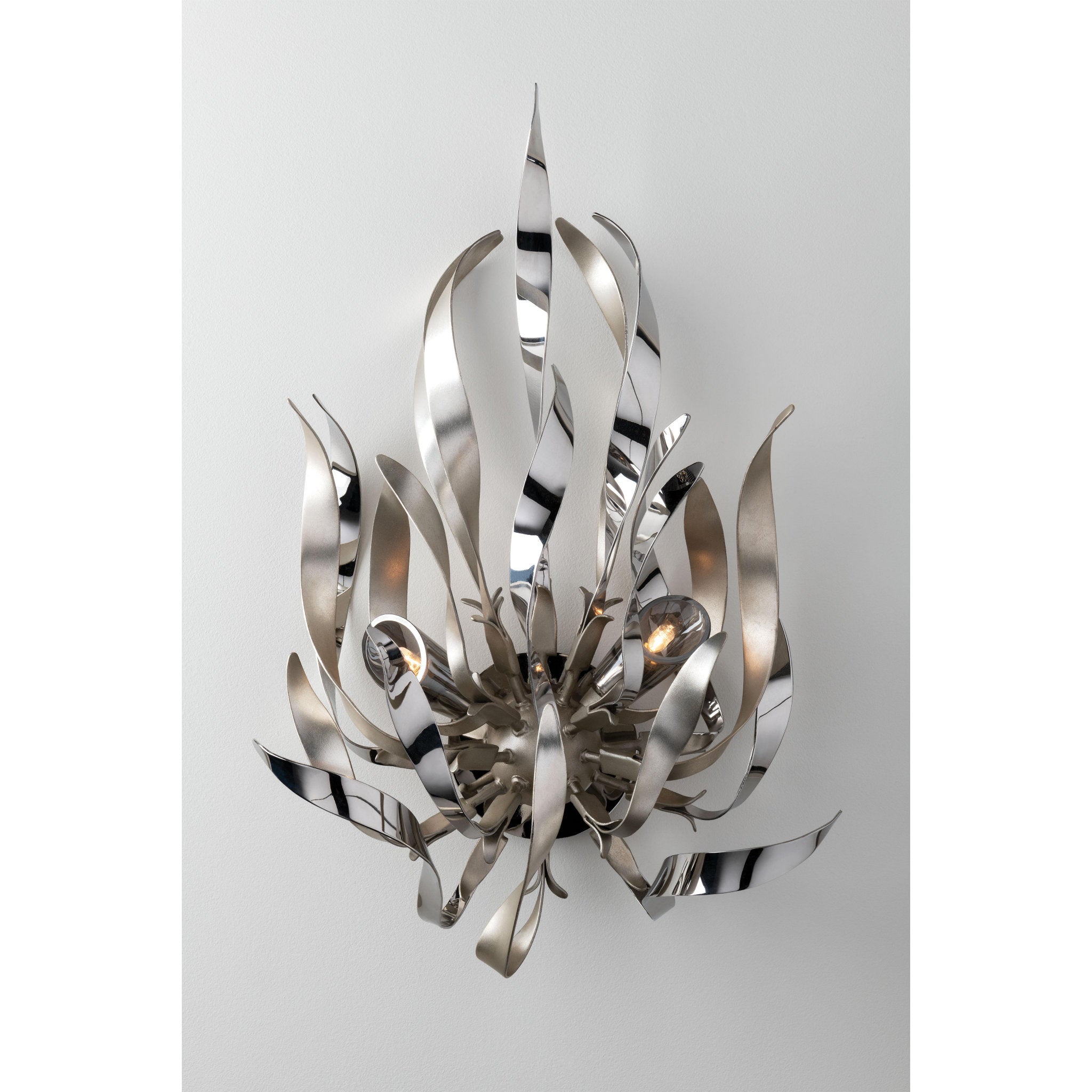 Graffiti 4 Light Semi Flush in Silver Leaf Polished Stainless