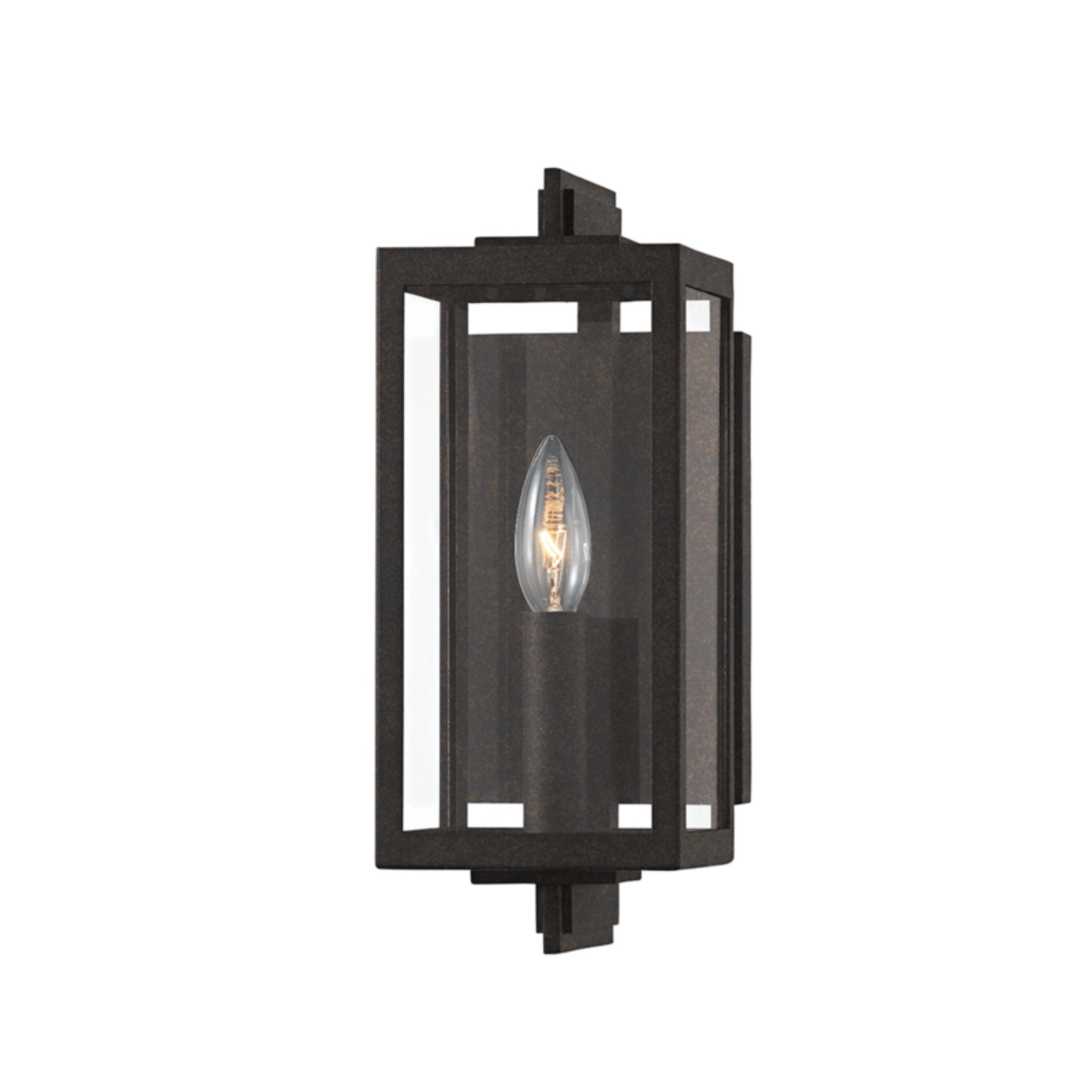 Nico 1-Light Exterior Wall Sconce in French Iron 5W x 12.5H