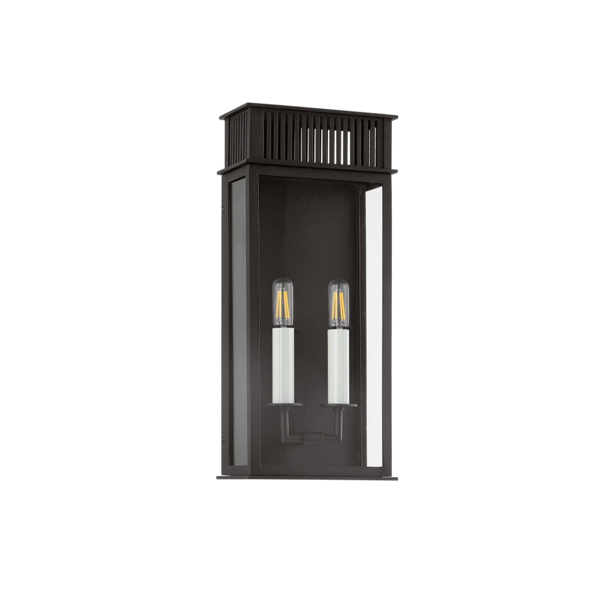 Gridley Exterior Wall Sconce 2-Light Outdoor LED in  Textured Black 7.75L x 7.75W x 17.5H