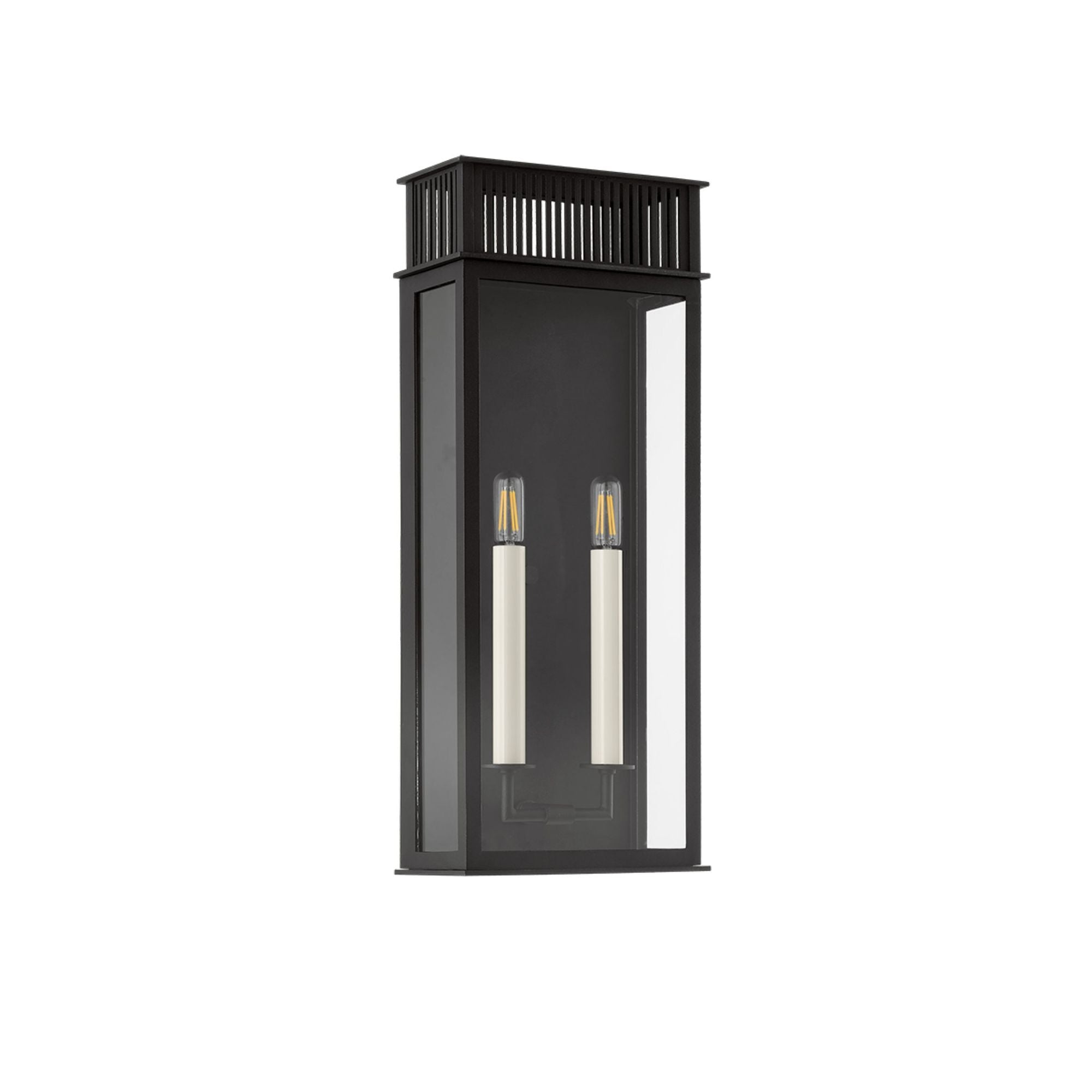 Gridley Exterior Wall Sconce 2-Light Outdoor LED in  Textured Black 9.25L x 9.25W x 22.25H