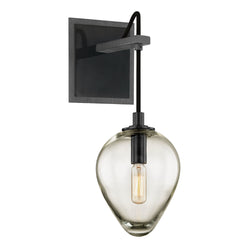 Brixton 1 Light Wall Sconce in Graphite/Black Chrome