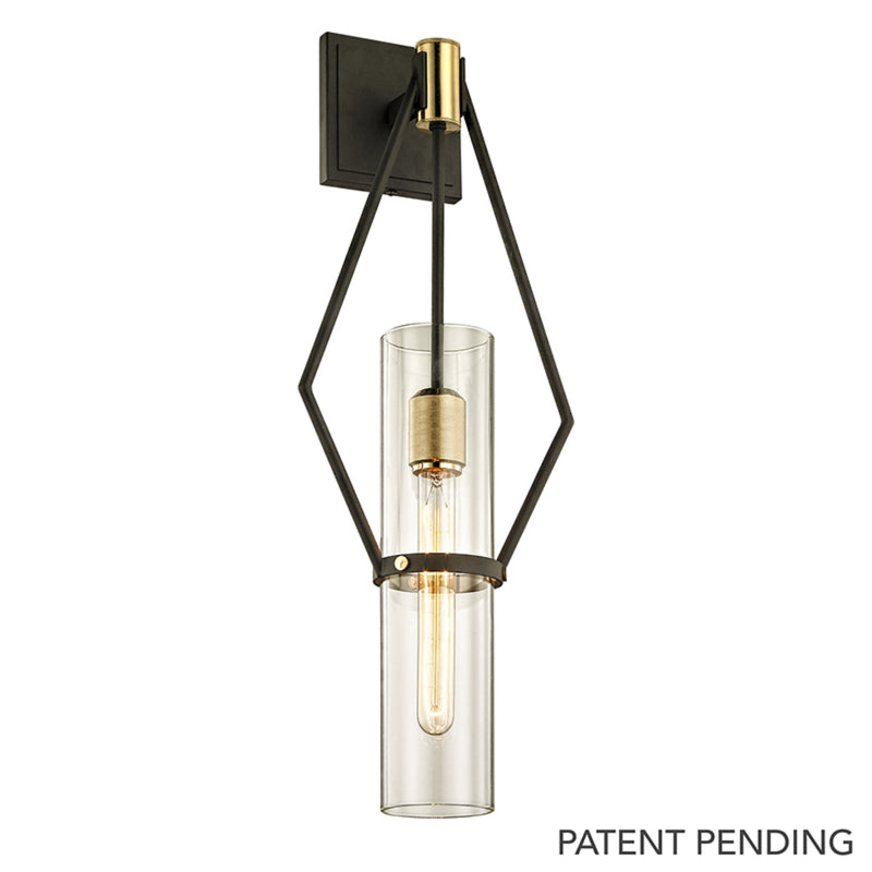 Raef 1 Light Wall Sconce in Textured Bronze Brushed Brass