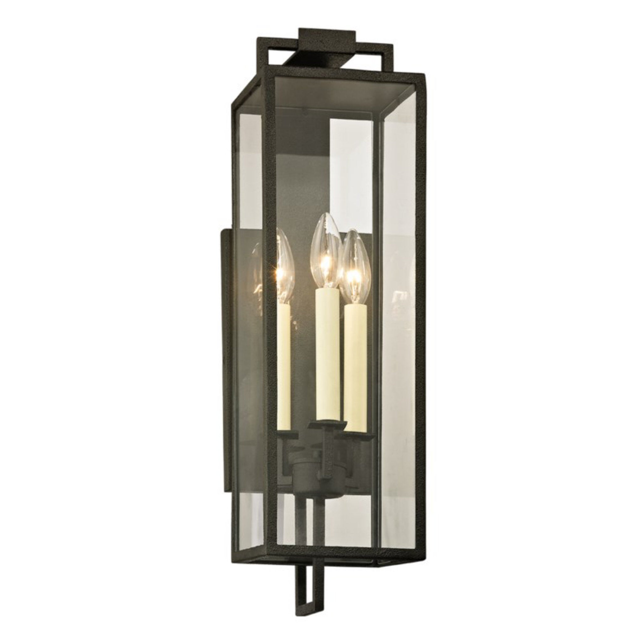 Beckham Wall Sconce 3-Light Outdoor LED in  Forged Iron 6L x 6W x 21.5H
