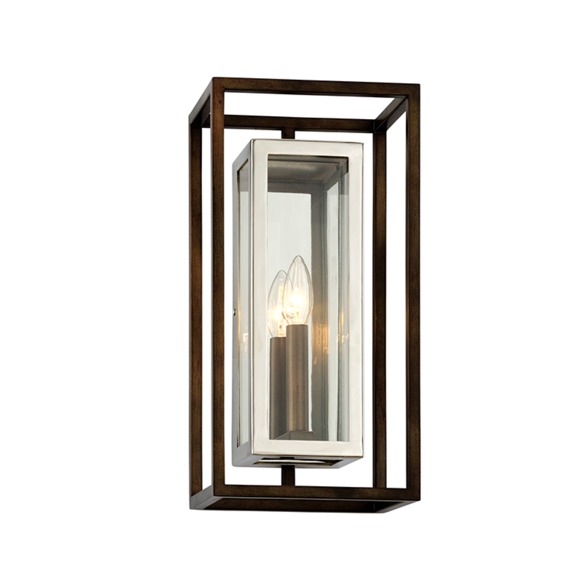 Morgan 1 Light Wall Sconce in Bronze With Polished Stainless