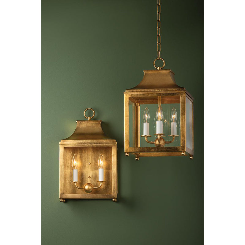 Leigh 2 Light Wall Sconce in Aged Brass/Soft Off White