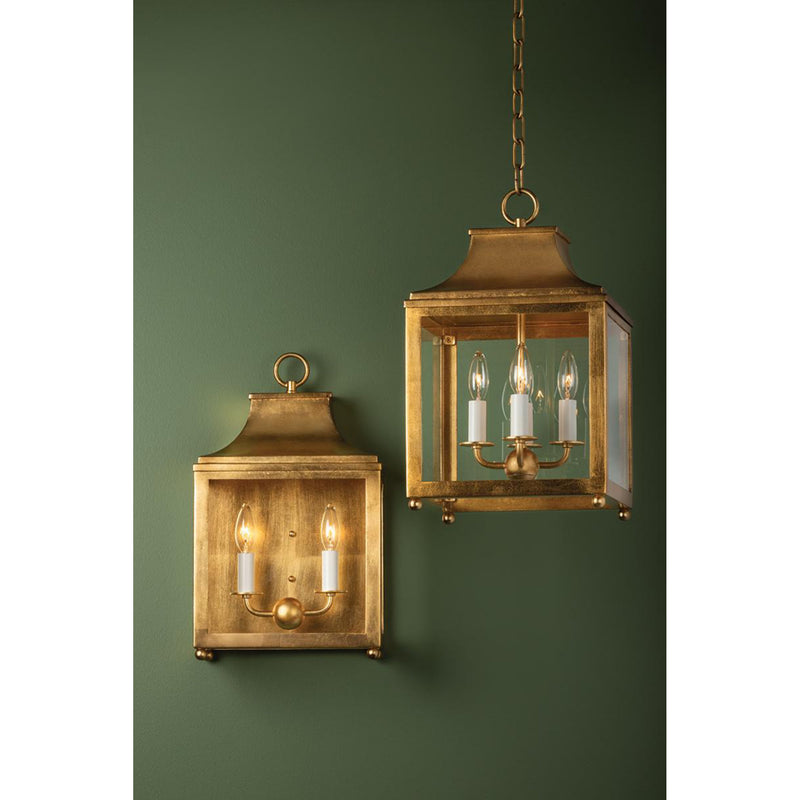 Leigh 4 Light Lantern in Aged Brass/Navy