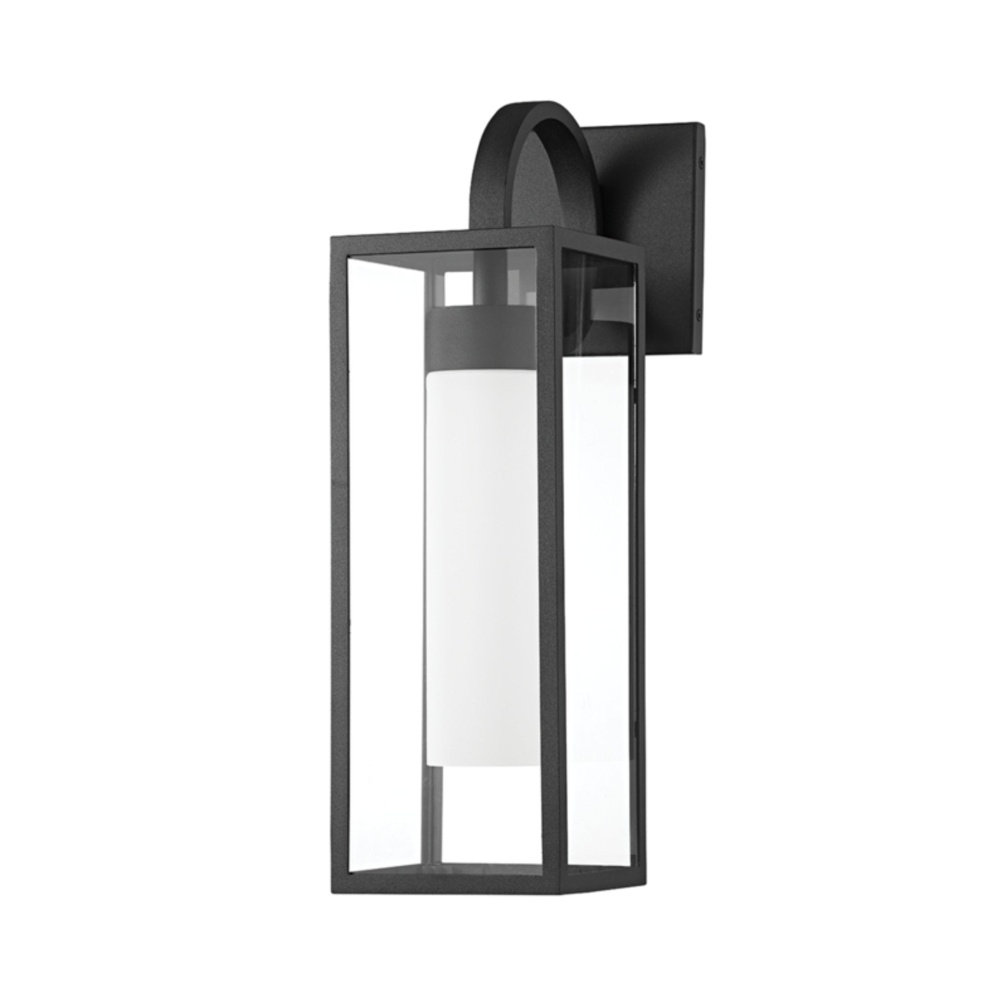 Pax 1-Light Exterior Wall Sconce in Texture Black 6W x 19.75H