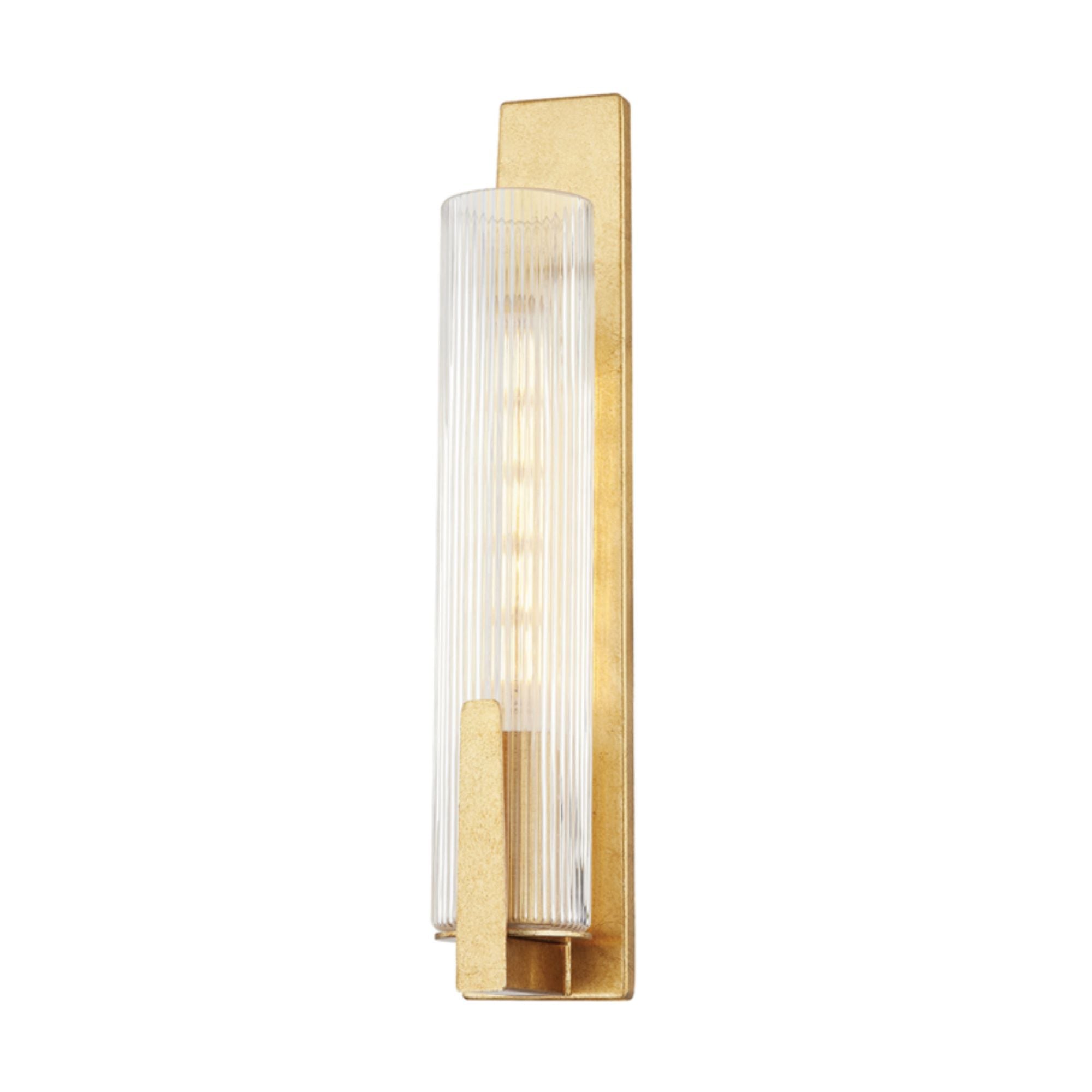 Malakai Wall Sconce 1-Light LED in  Vintage Gold Leaf 3.25L x 3.25W x 19.75H