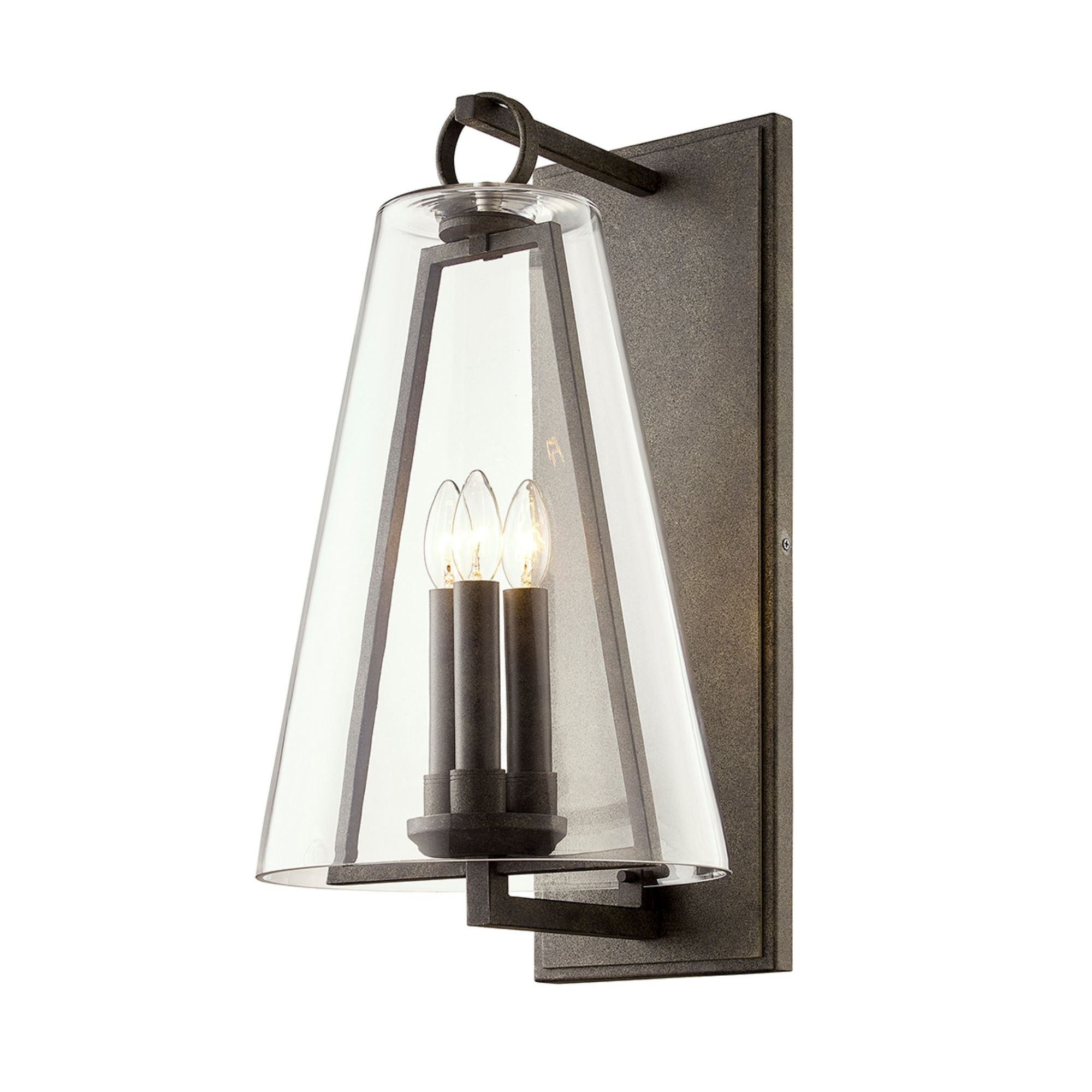 Adamson Wall Sconce 3-Light Outdoor LED in  French Iron 12L x 12W x 23.25H