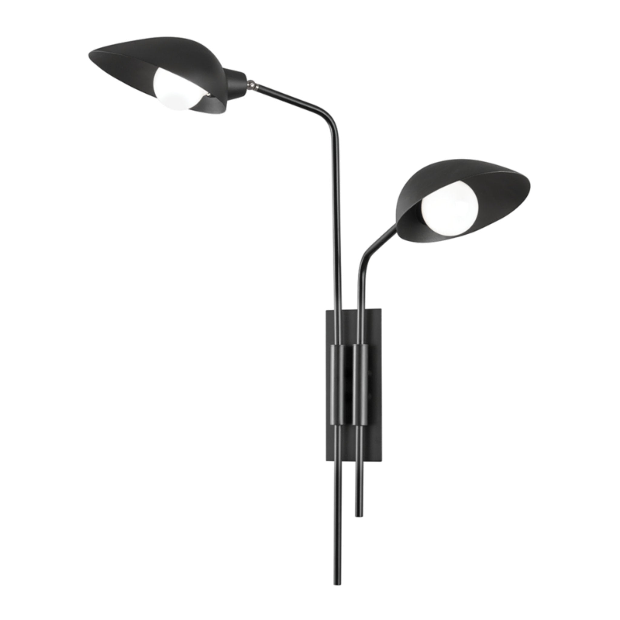 Leo Plug-In Sconce 2-Light LED in  Soft Black 15.4L x 24.75W x 35H