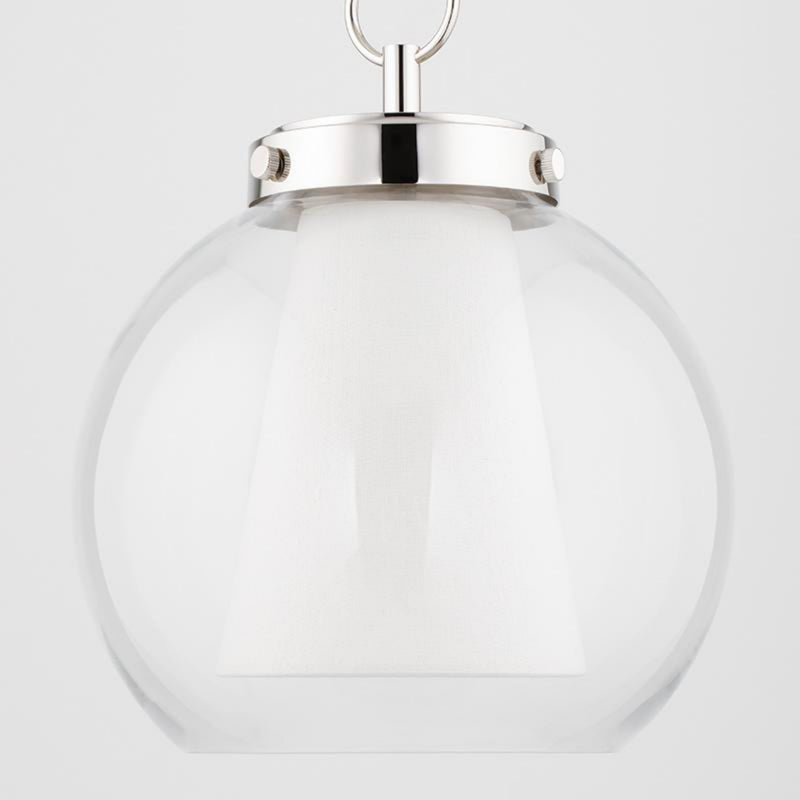 Sasha 1 Light Pendant in Polished Nickel
