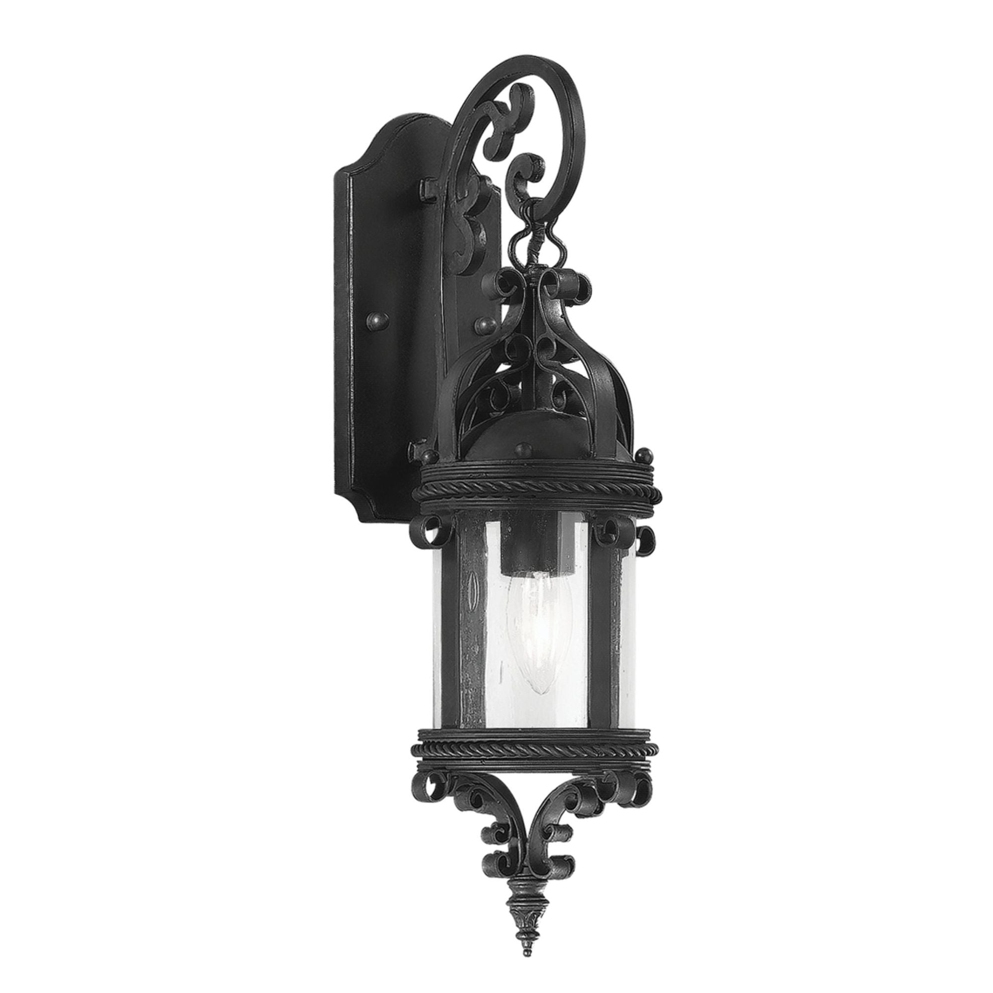 Pamplona Wall Sconce 1-Light Outdoor LED in  Soft Off Black 6.25L x 6.25W x 19H
