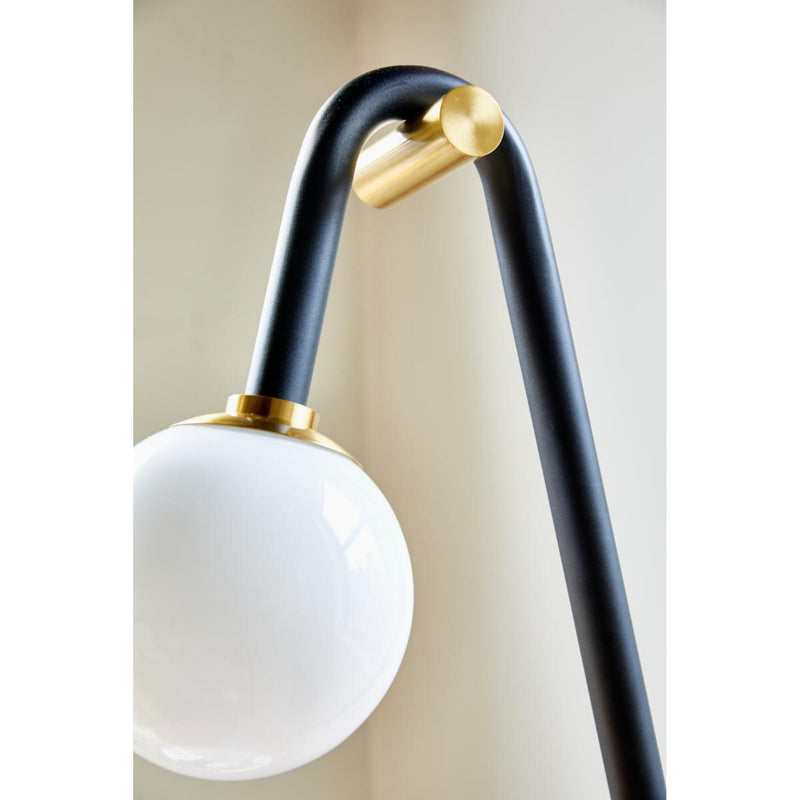 Whit 1 Light Floor Lamp in Aged Brass/Black