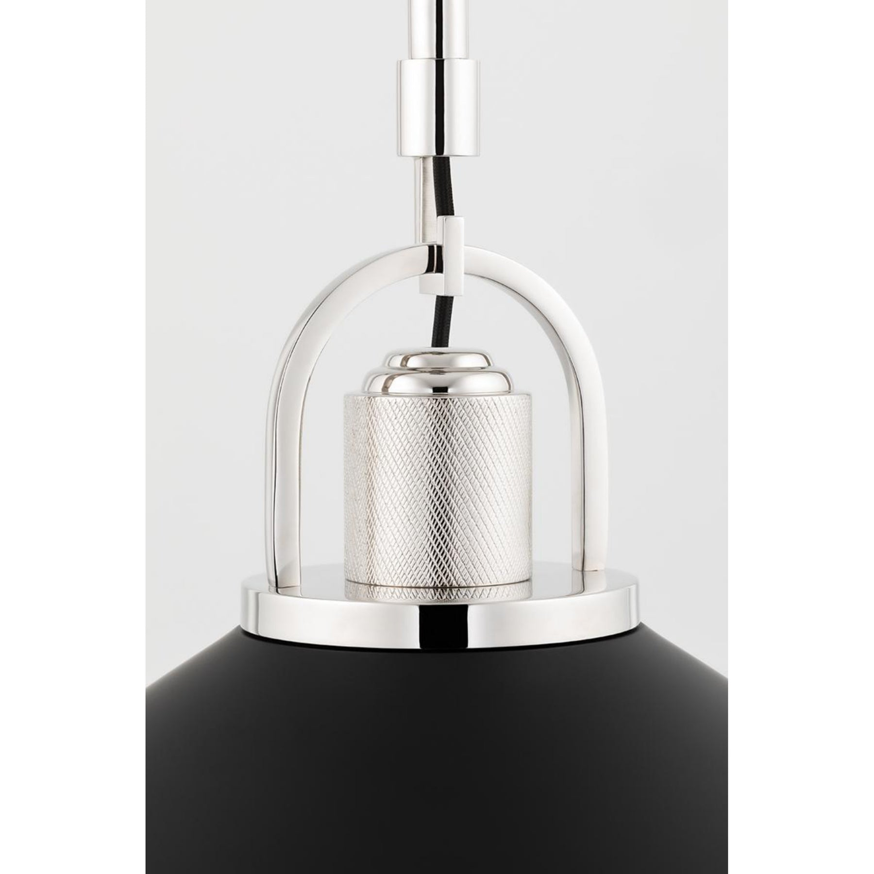 Syosset 1 Light Pendant in Aged Brass/black