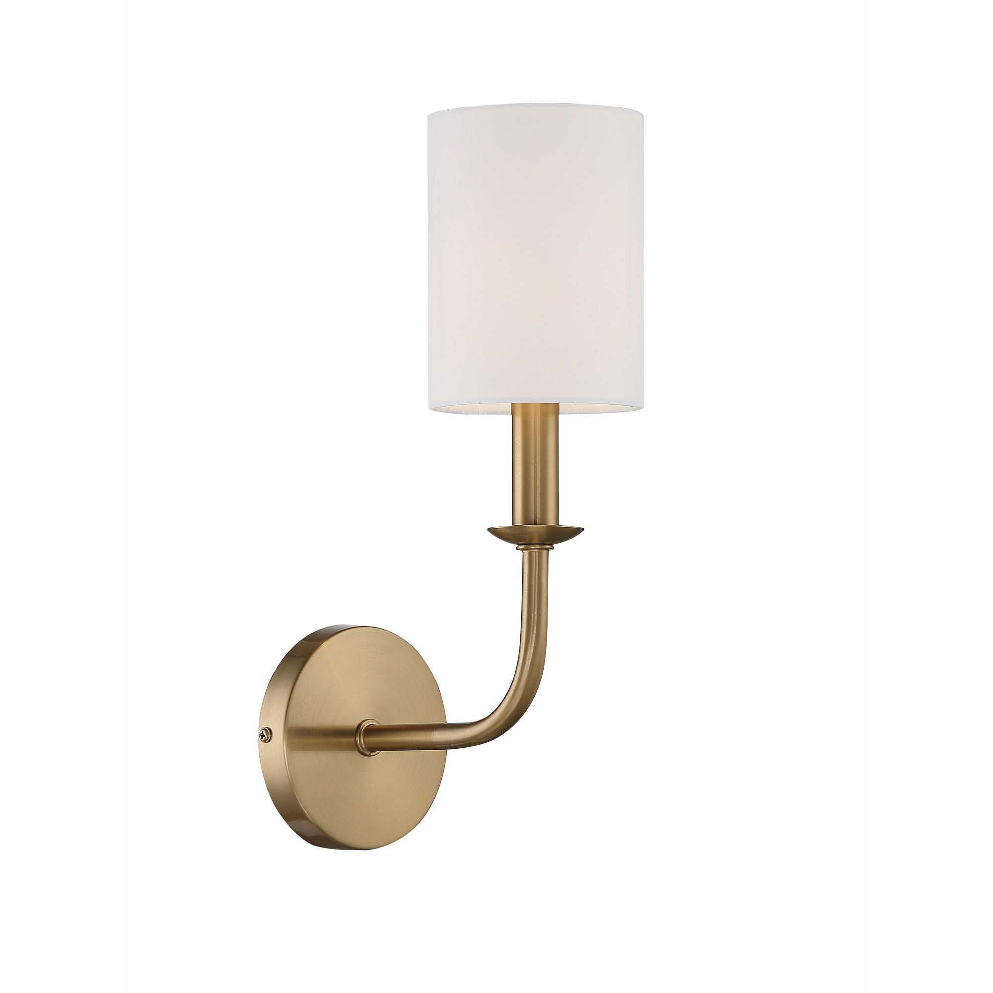 Bailey 1 Light Aged Brass Sconce Silk Shade 4.75"W x 16"H x 6.75"D