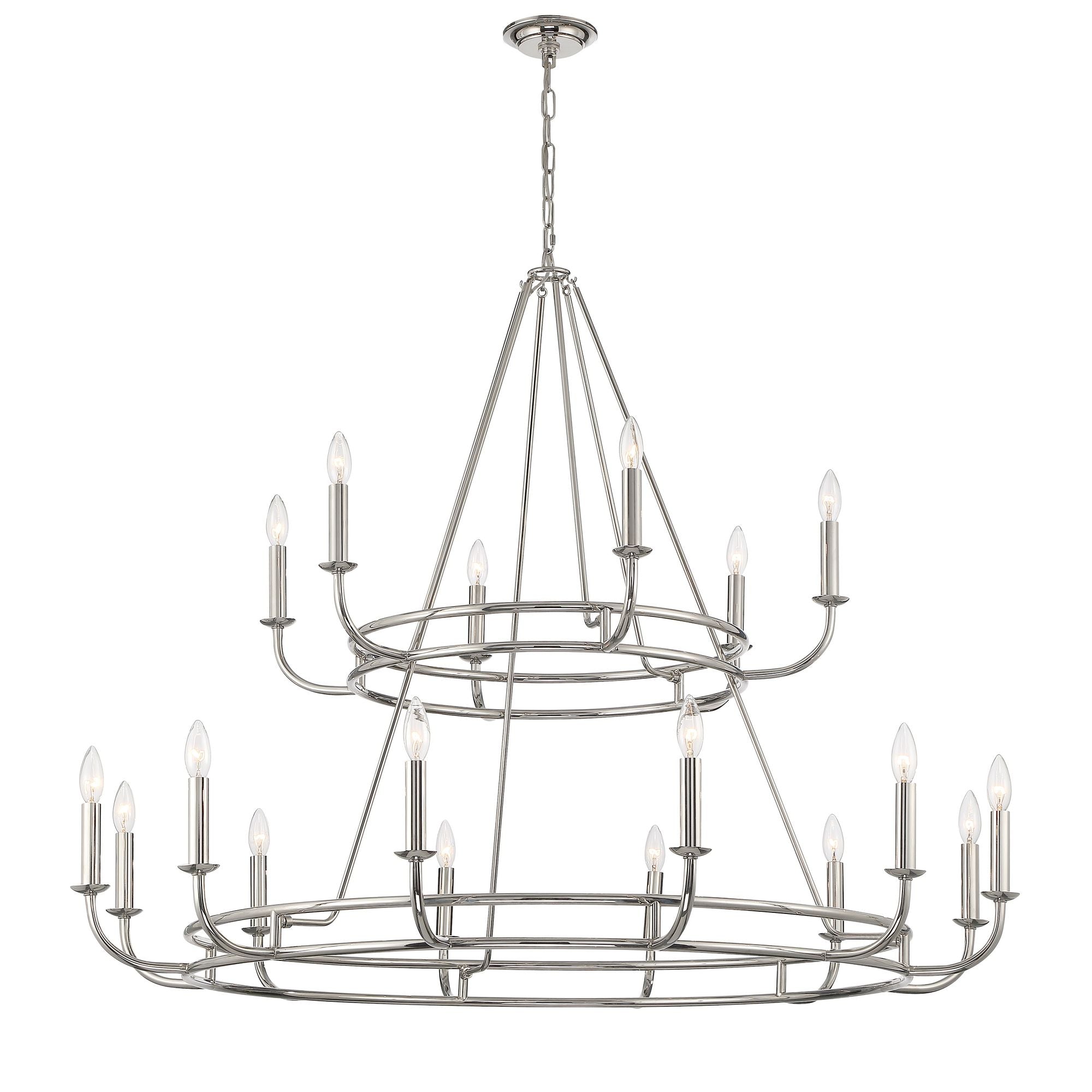 Bailey 18 Light Polished Nickel Chandelier