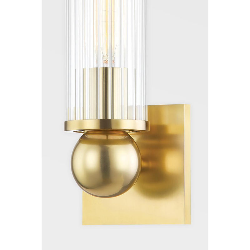 Malone 1 Light Wall Sconce in Aged Brass